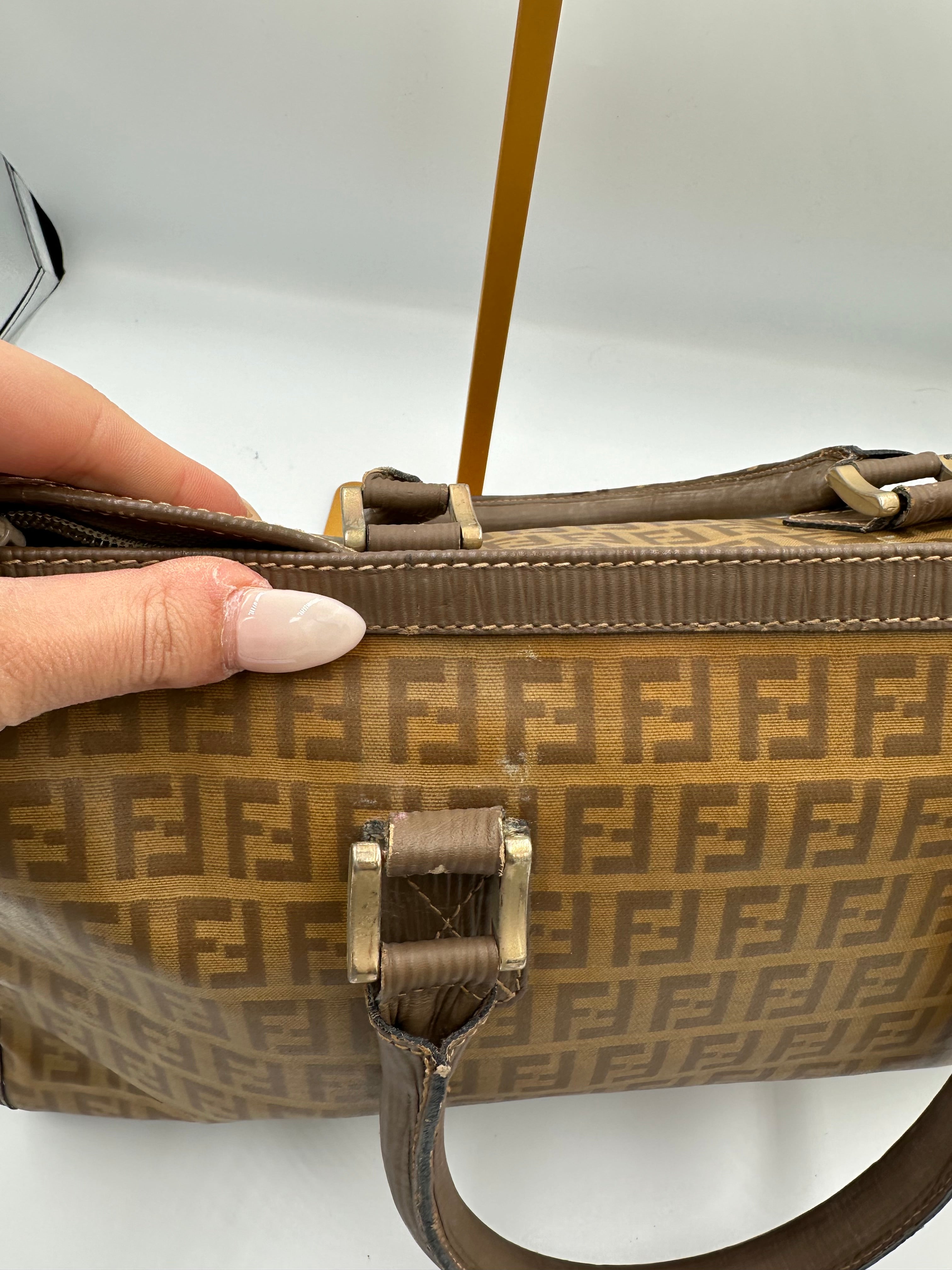 Fendi Zucchino boston monogram bag