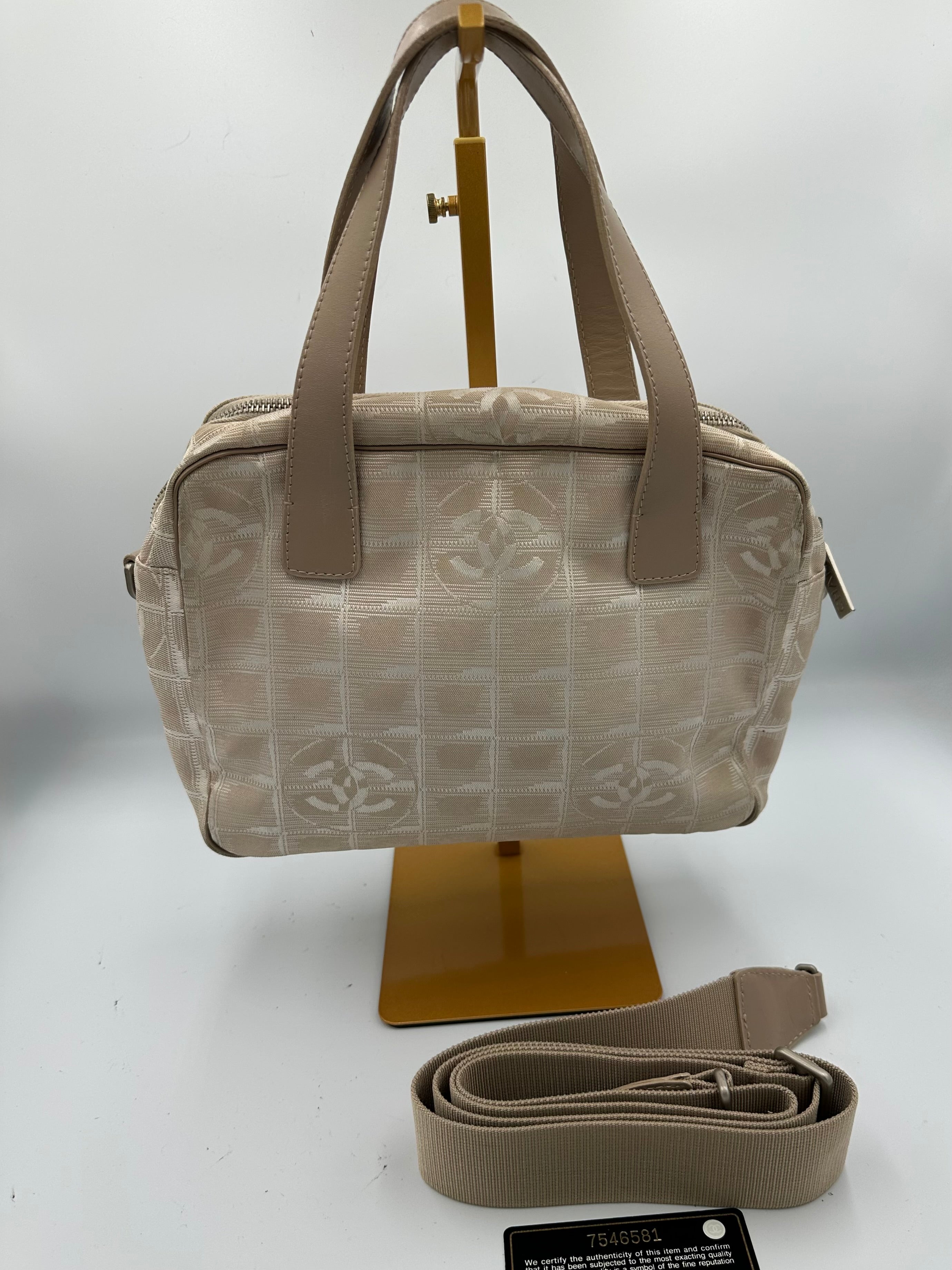 Chanel 2004 Travel Line beige handbag
