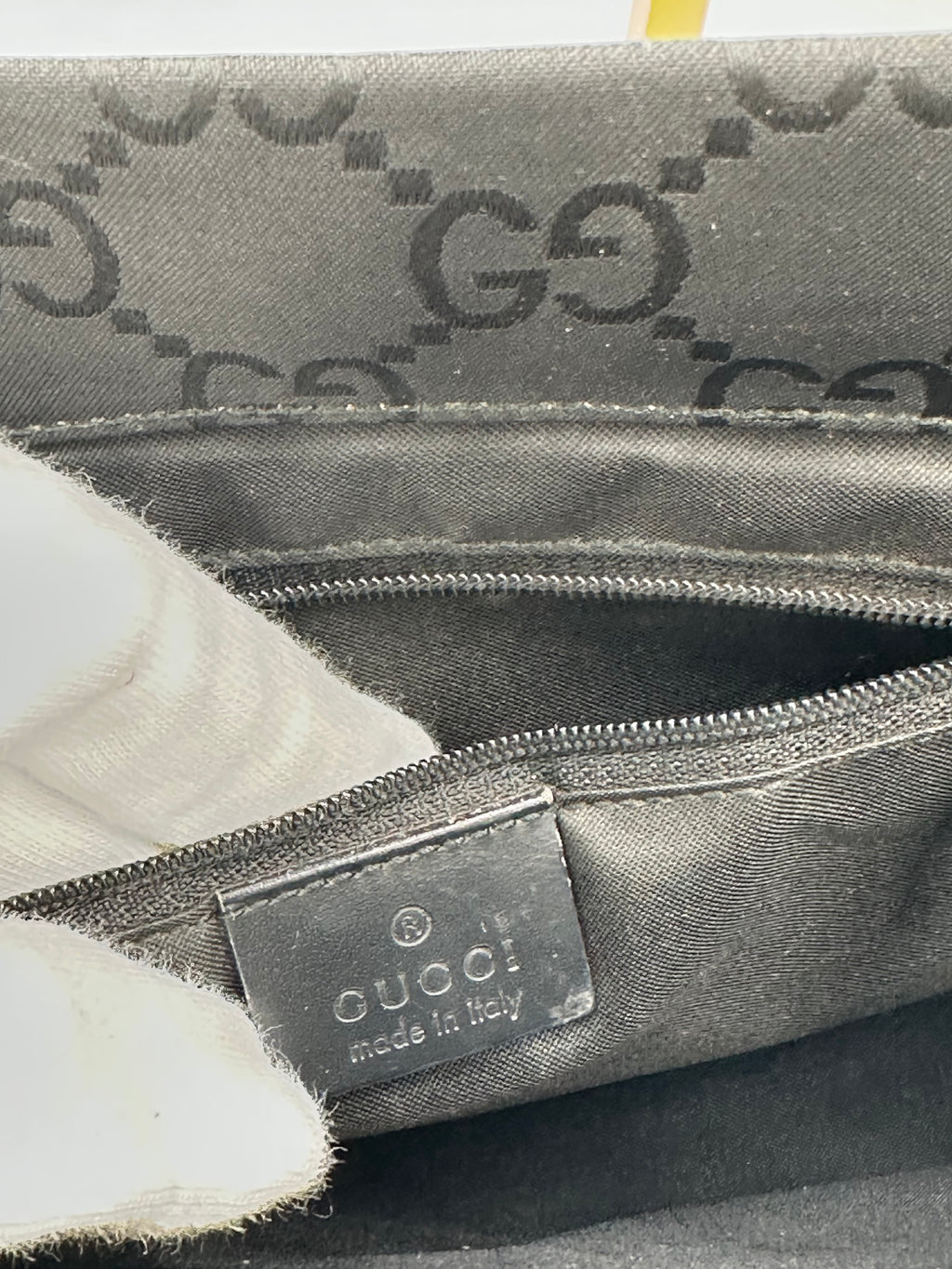 Gucci Tom Ford black monogram GG bamboo handbag