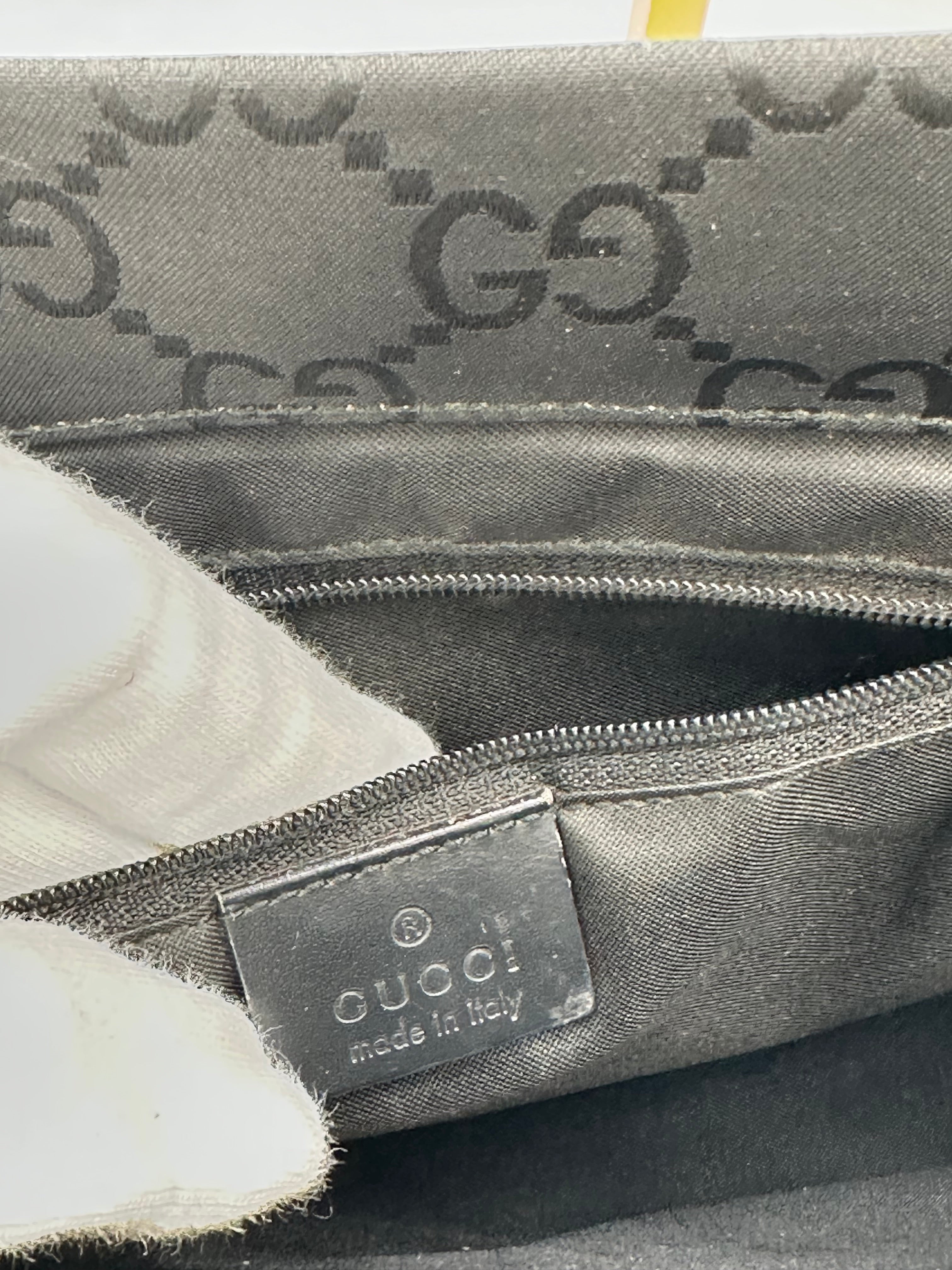 Gucci Tom Ford black monogram GG bamboo handbag