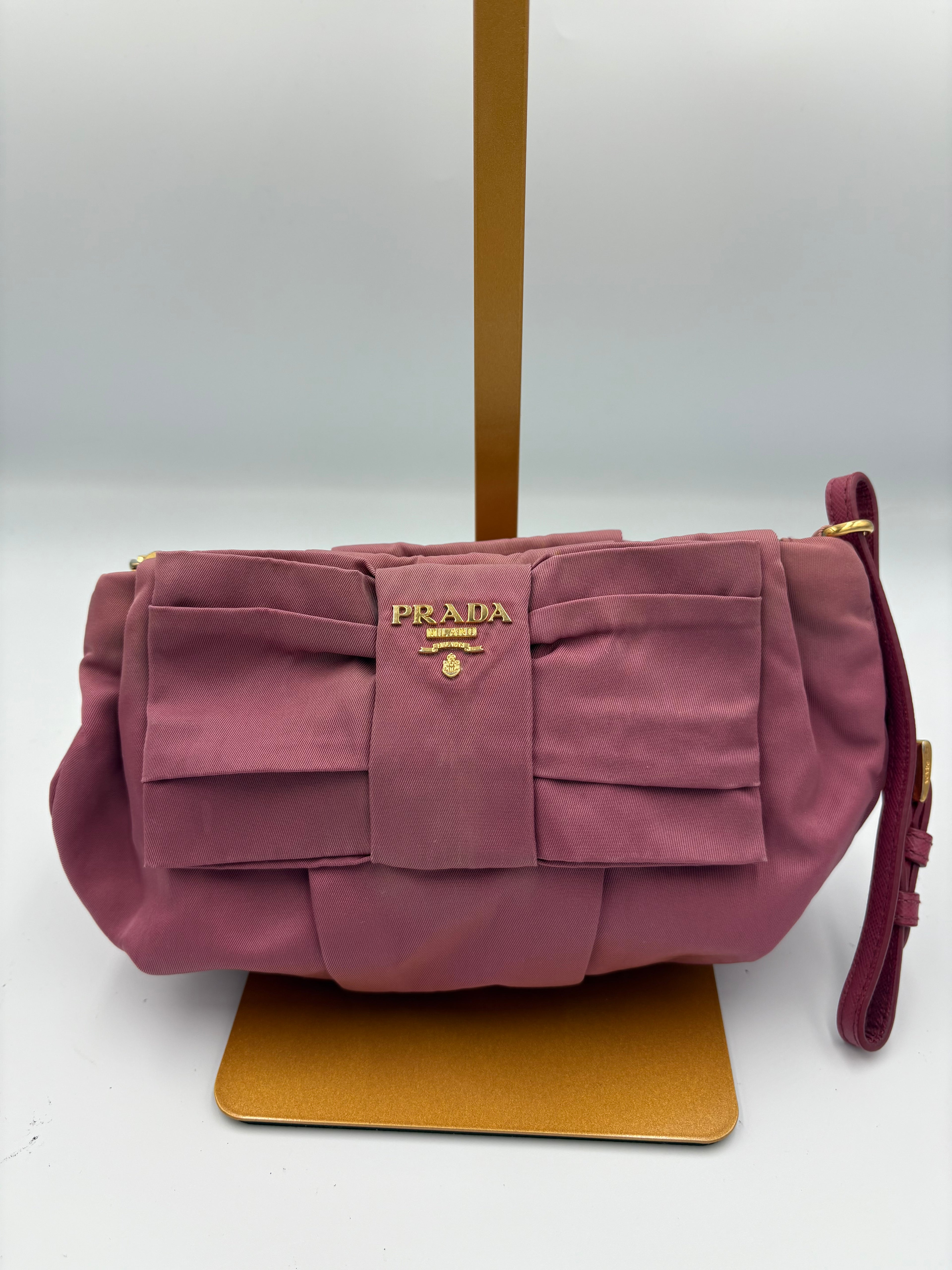 Prada ribbon pouch/ clutch bag