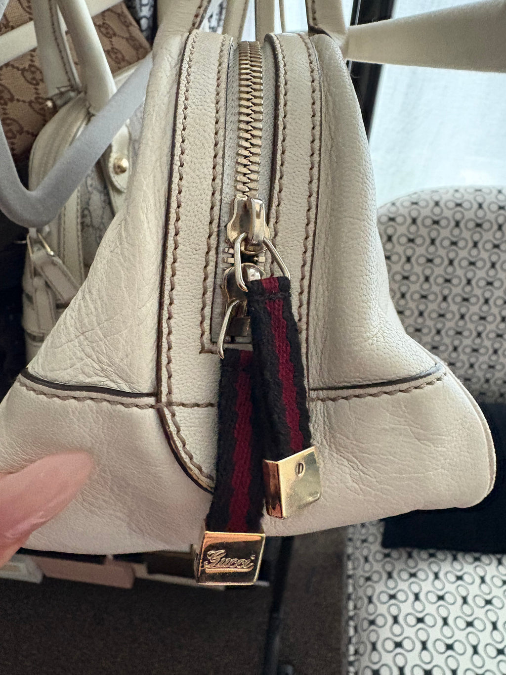 Gucci Princy Boston white leather shoulder bag