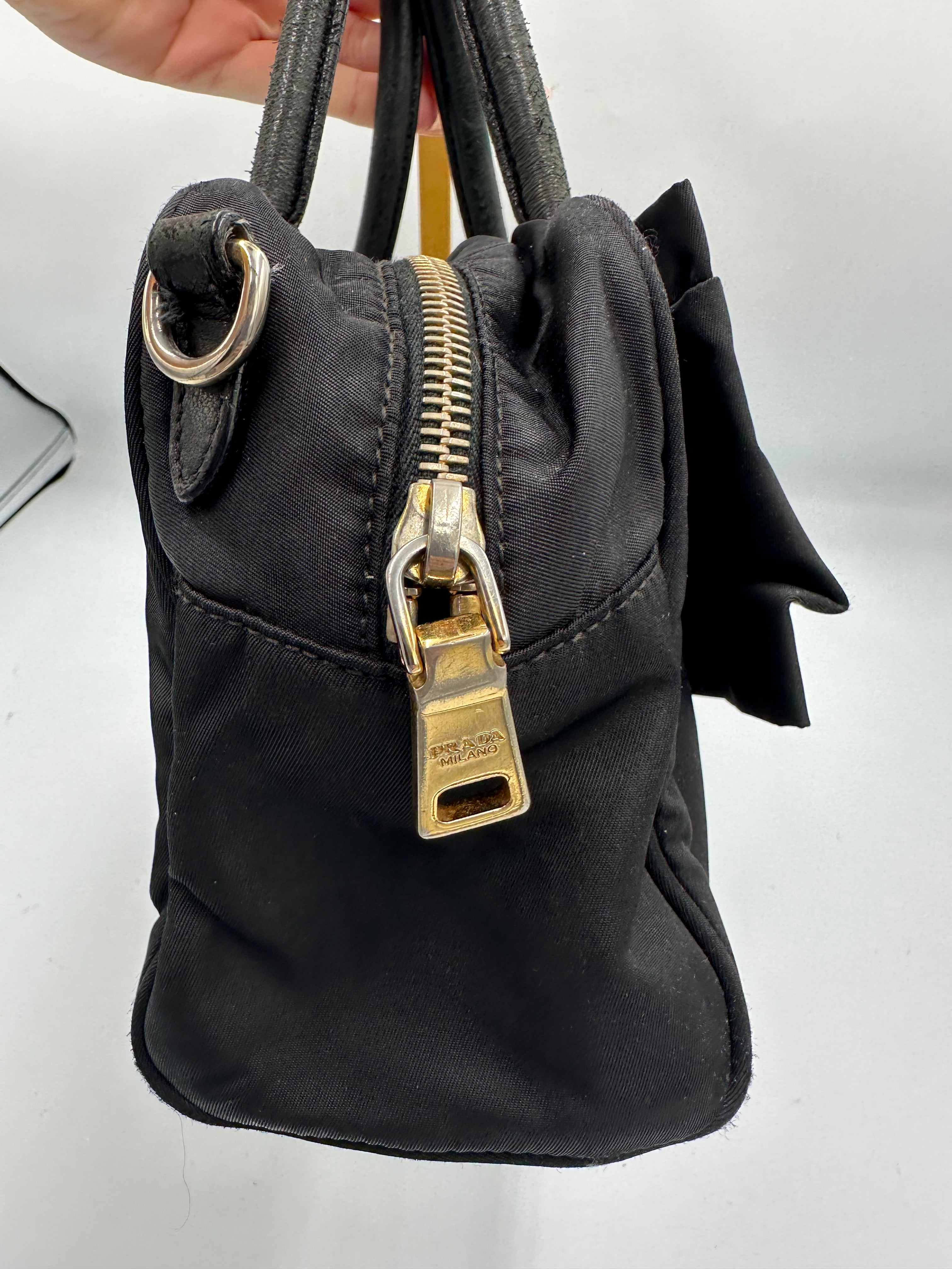 Prada Tessuto Bow top handle bag