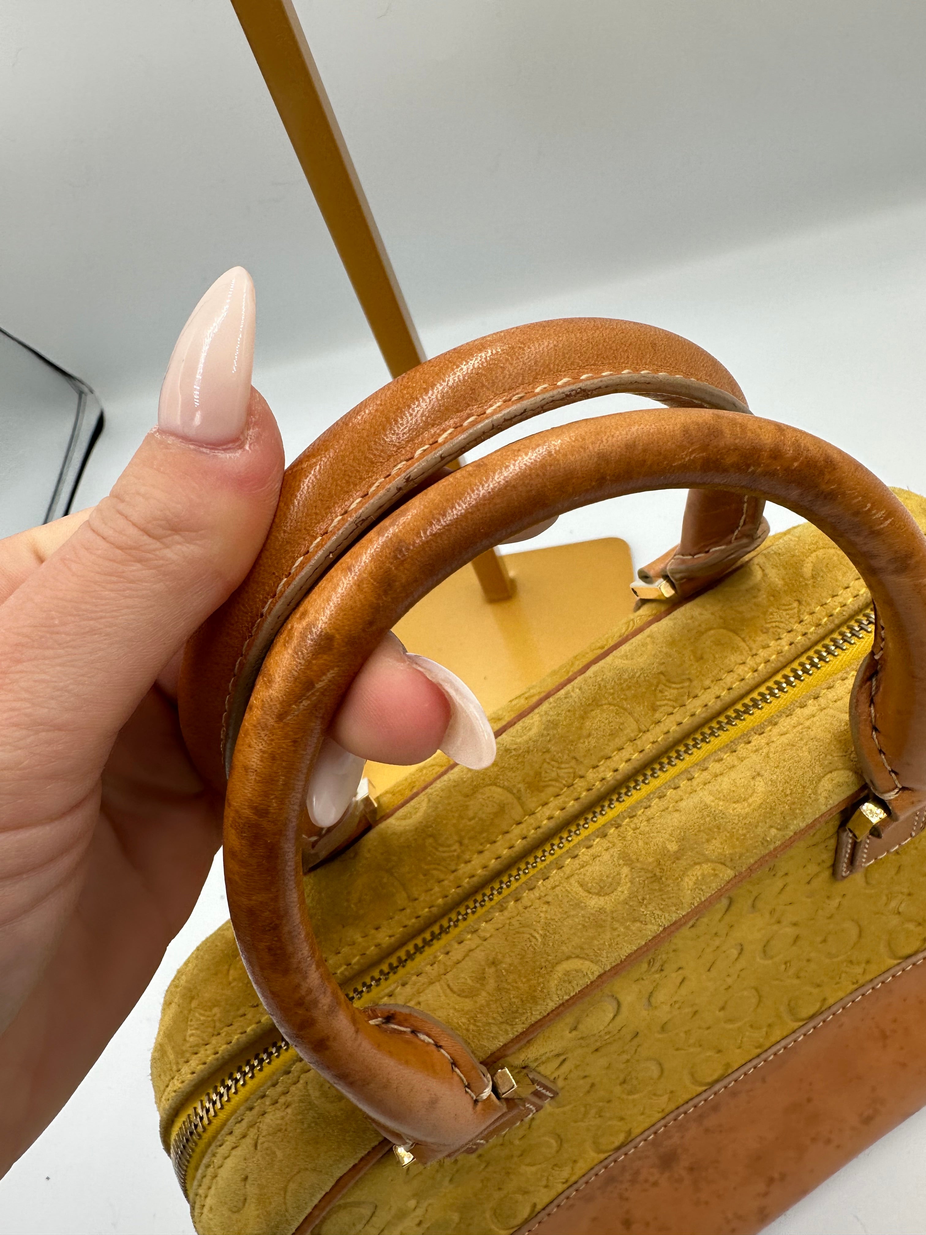Celine 2000s Macadam suede leather handbag