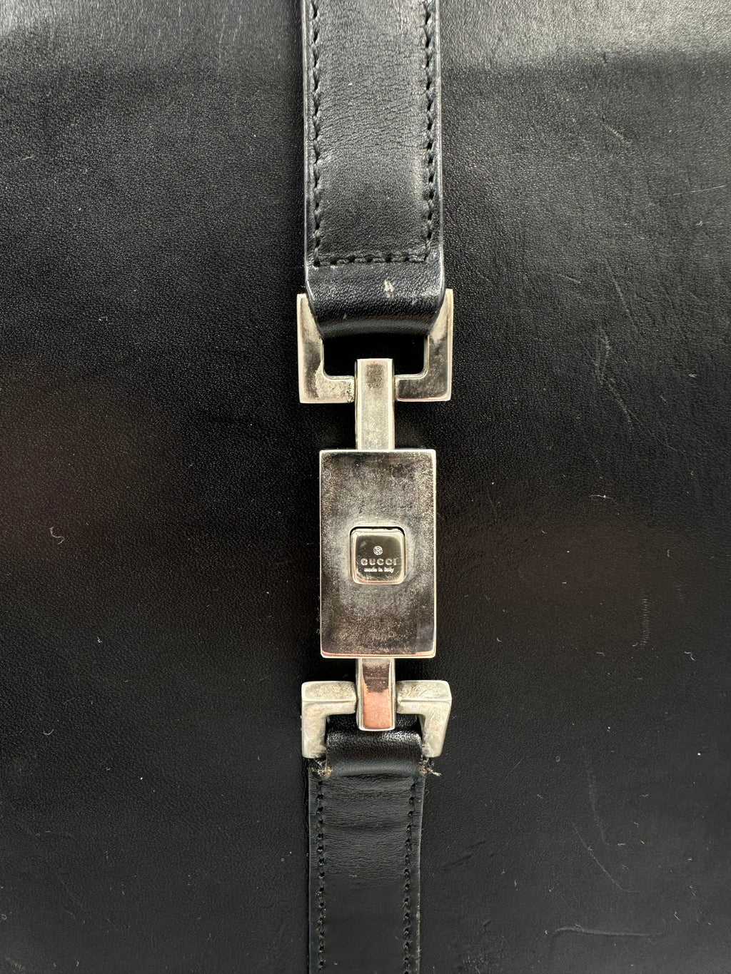 1990s Gucci leather black Jackie shoulder tote bag