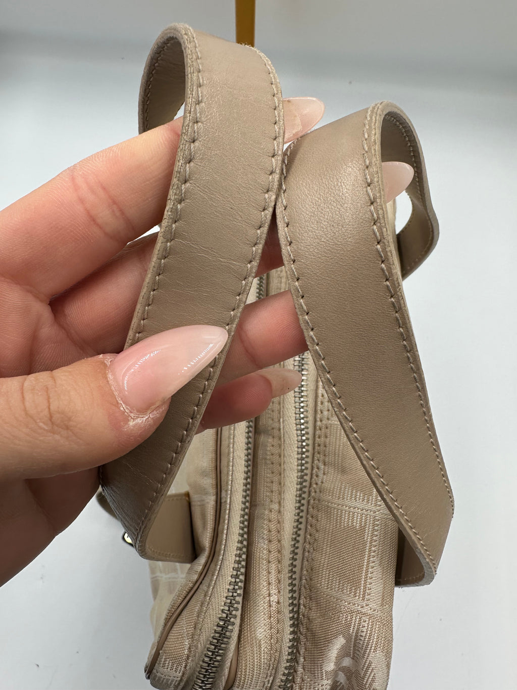 Chanel 2004 Travel Line beige handbag