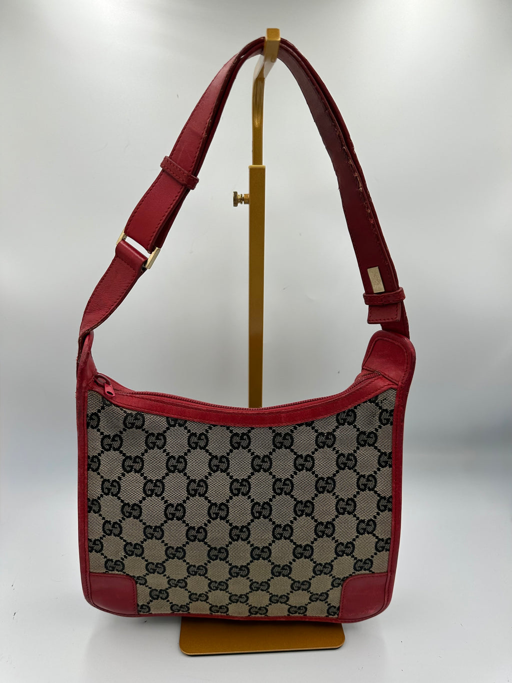 Vintage Gucci GG supreme monogram cherry red shoulder bag