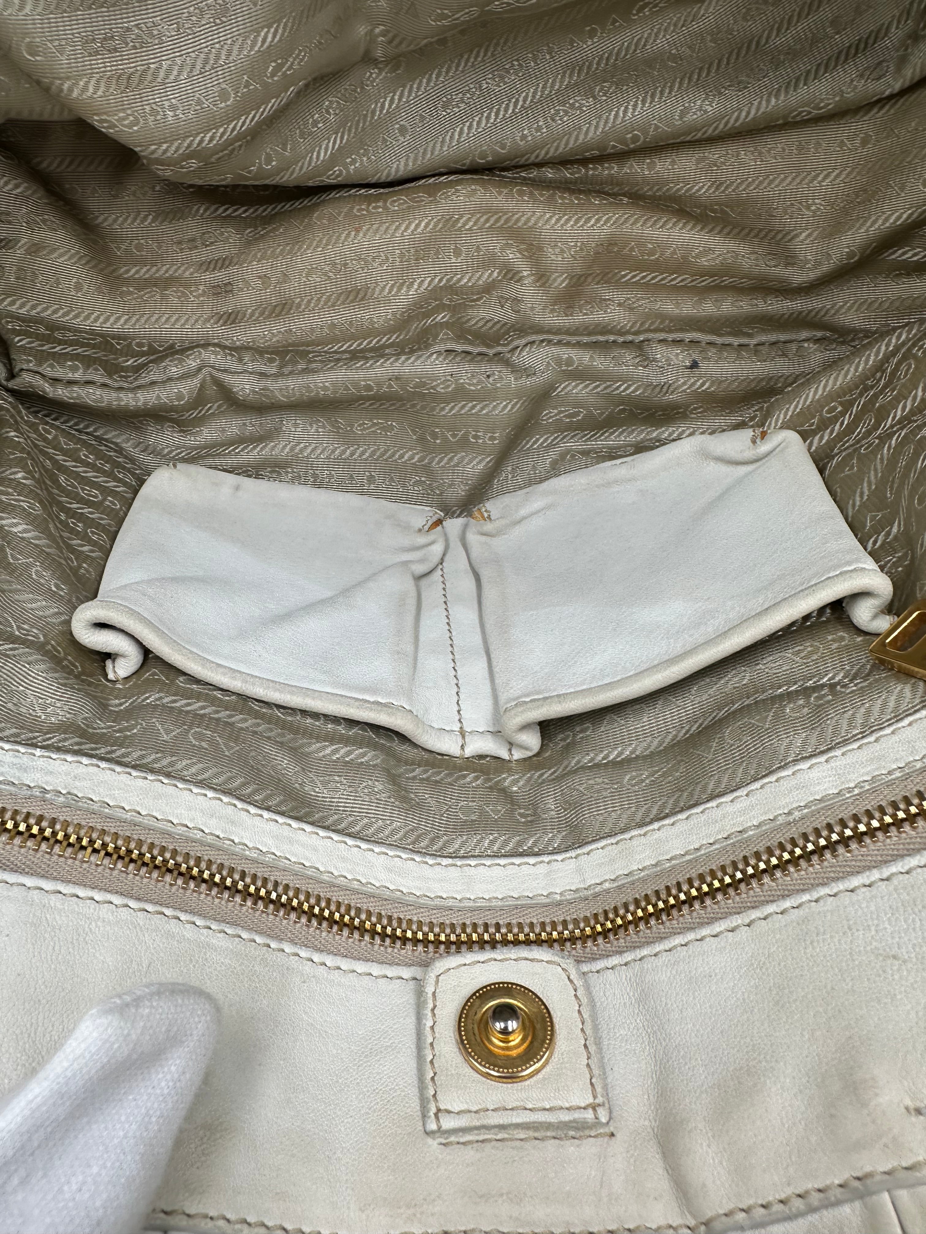 Rare Prada Gaufre gathered leather bag