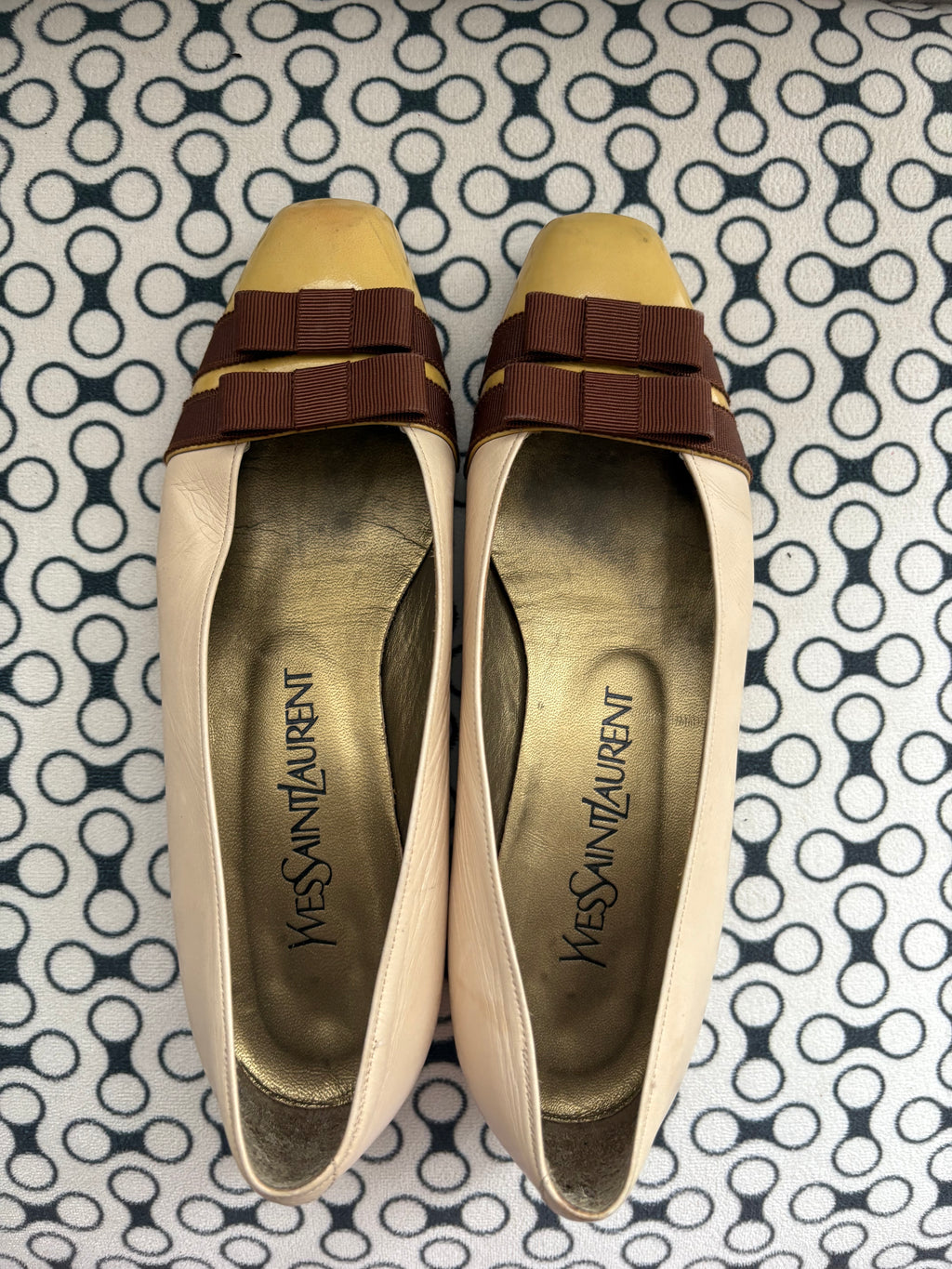 YSL 90s vintage bow ballet flats