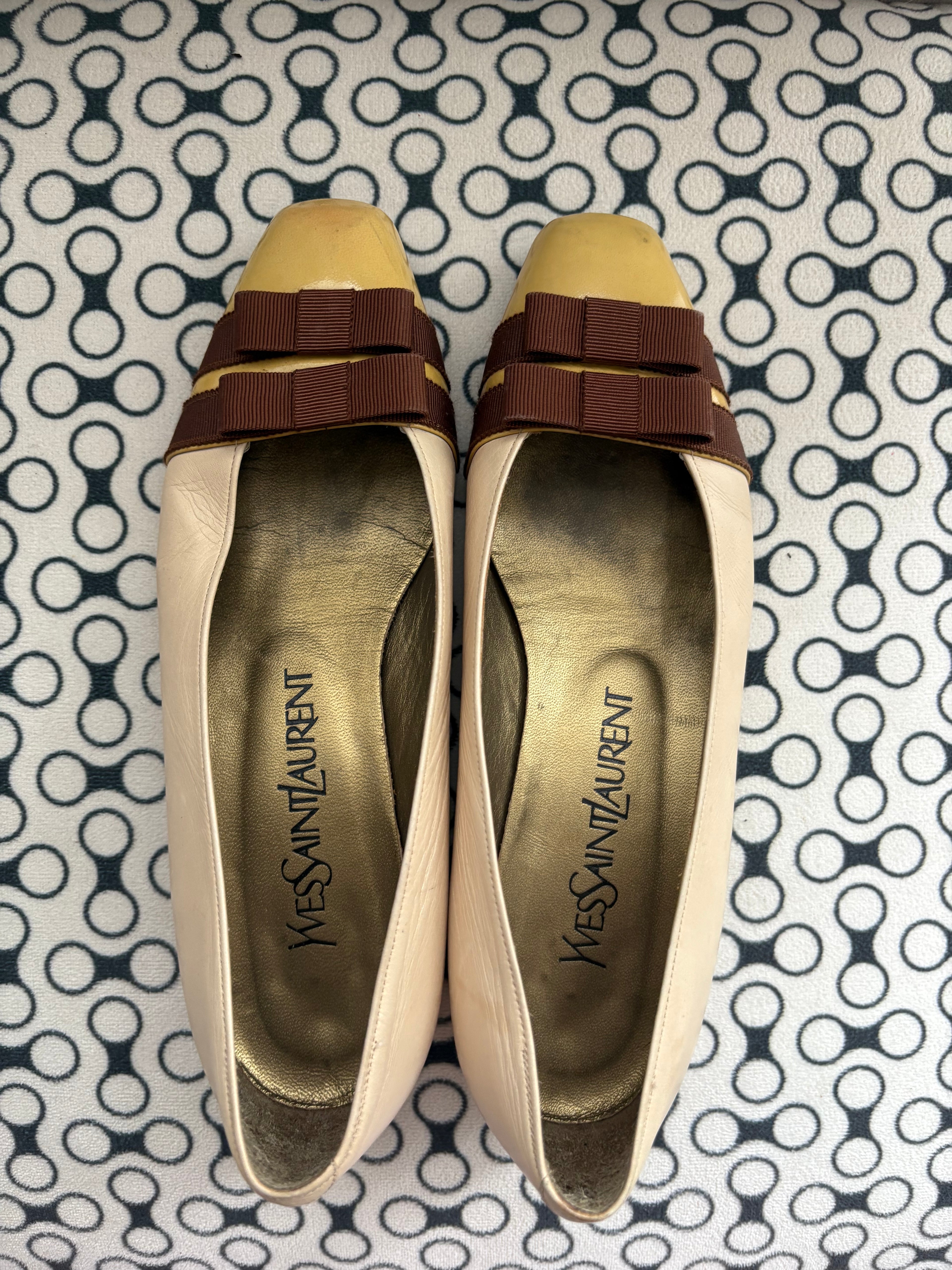 YSL 90s vintage bow ballet flats