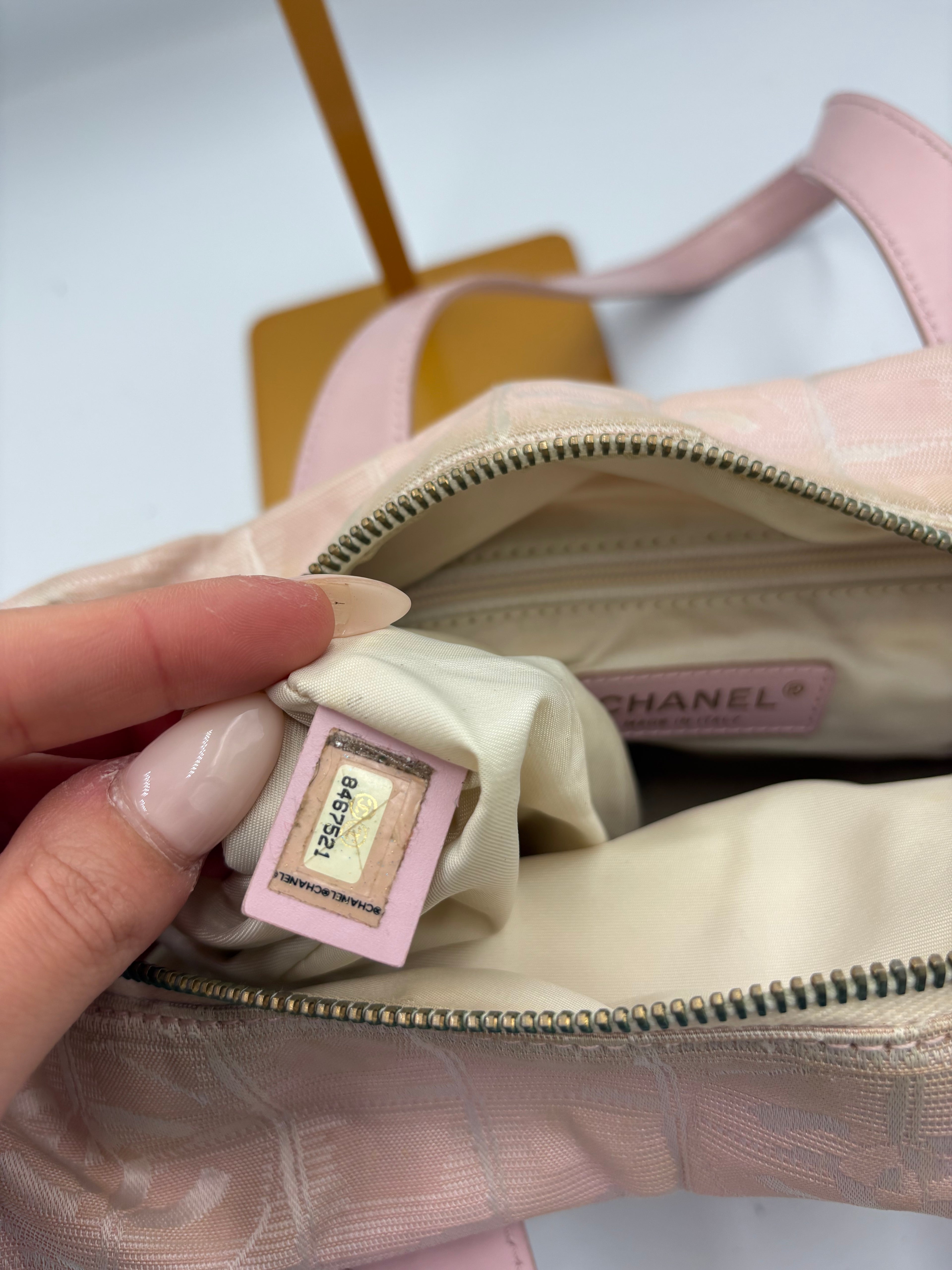 Chanel Travel Line blush pink tote bag from circa 2004