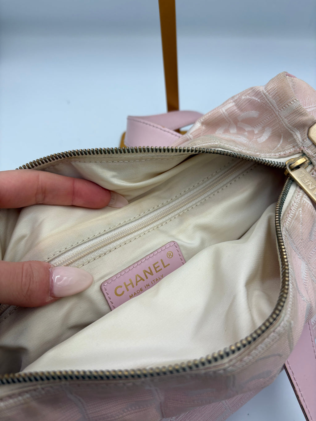 Chanel Travel Line blush pink tote bag from circa 2004