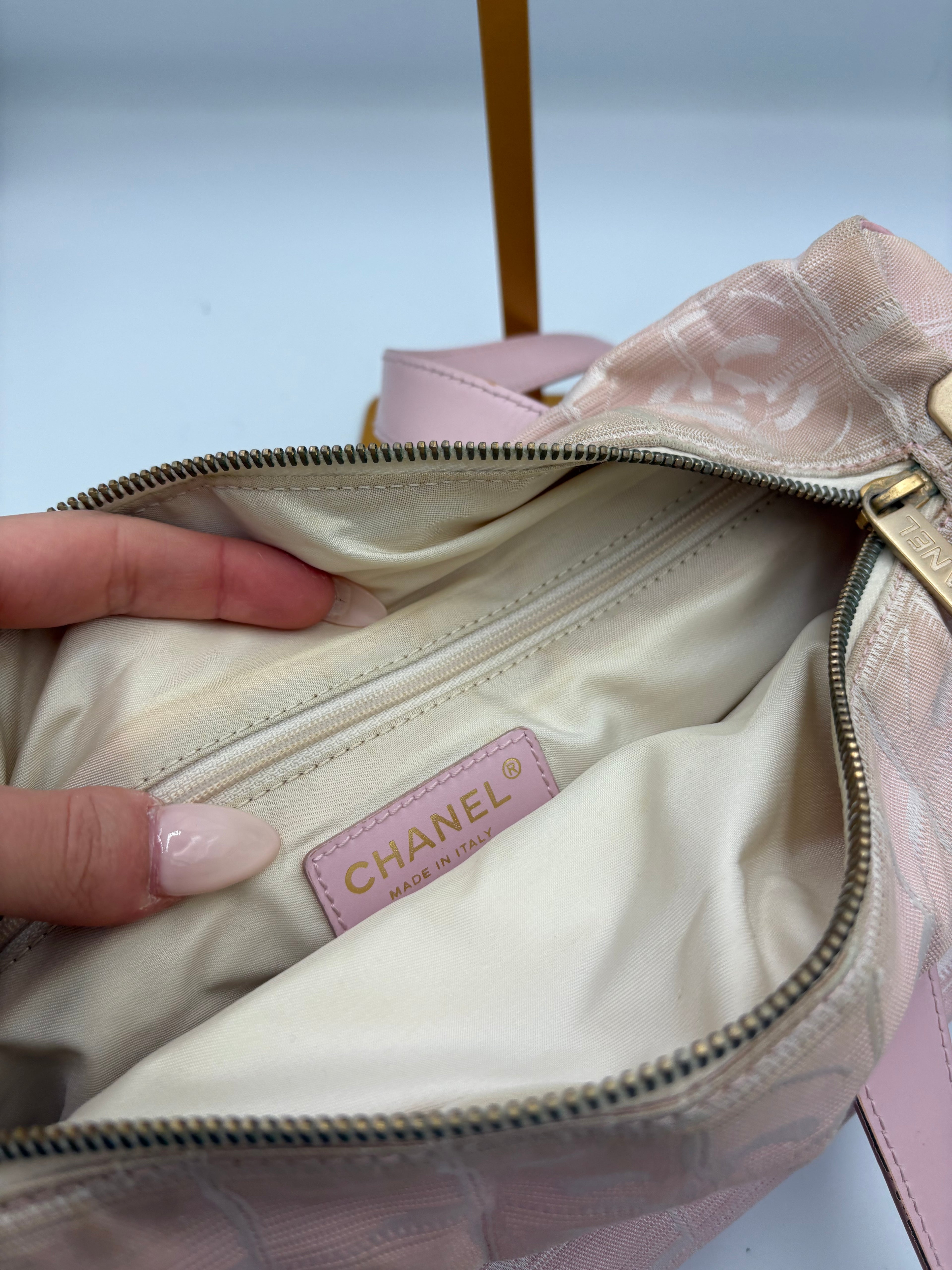 Chanel Travel Line blush pink tote bag from circa 2004