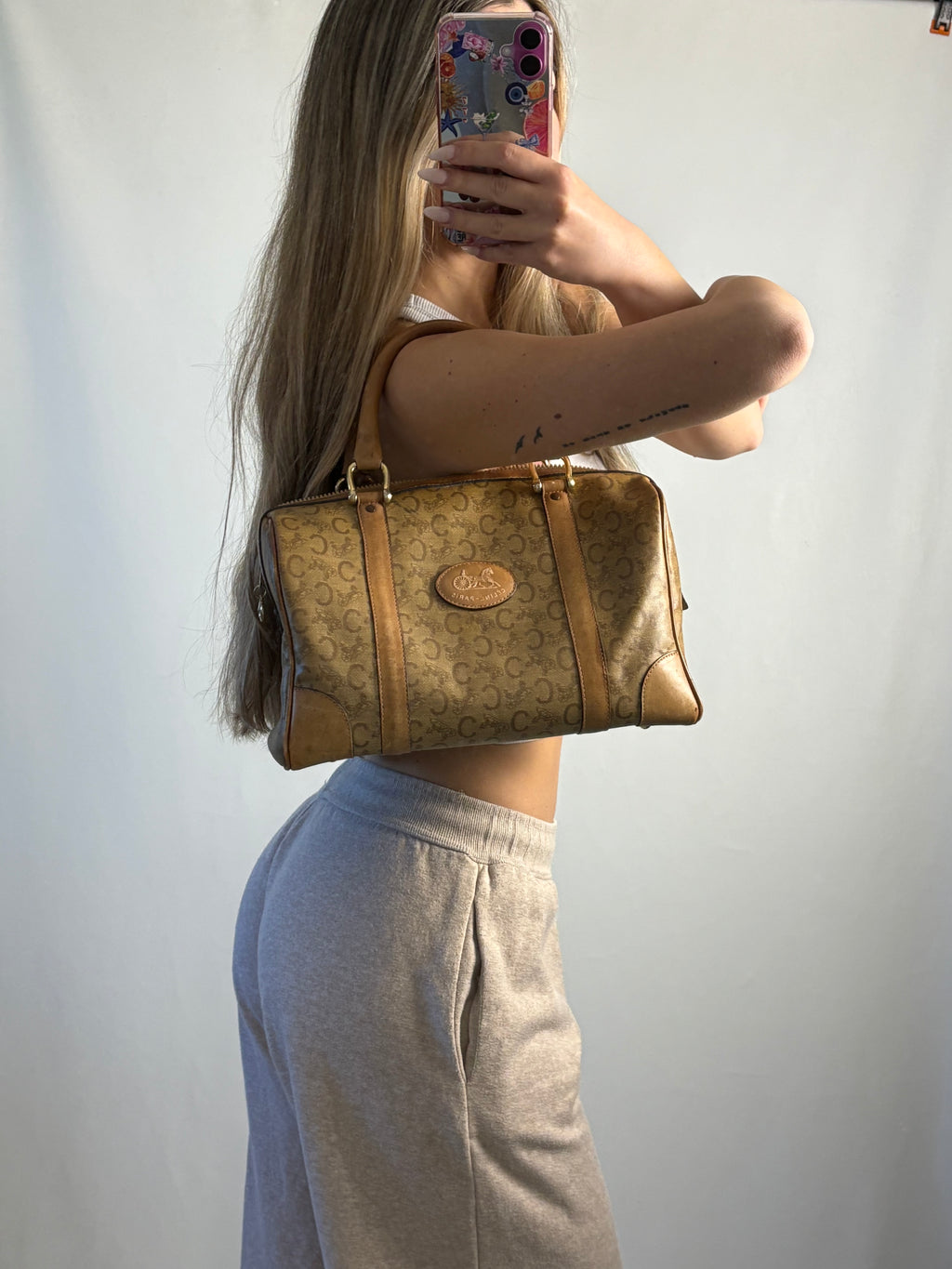 Vintage Celine Macadam Boston bag
