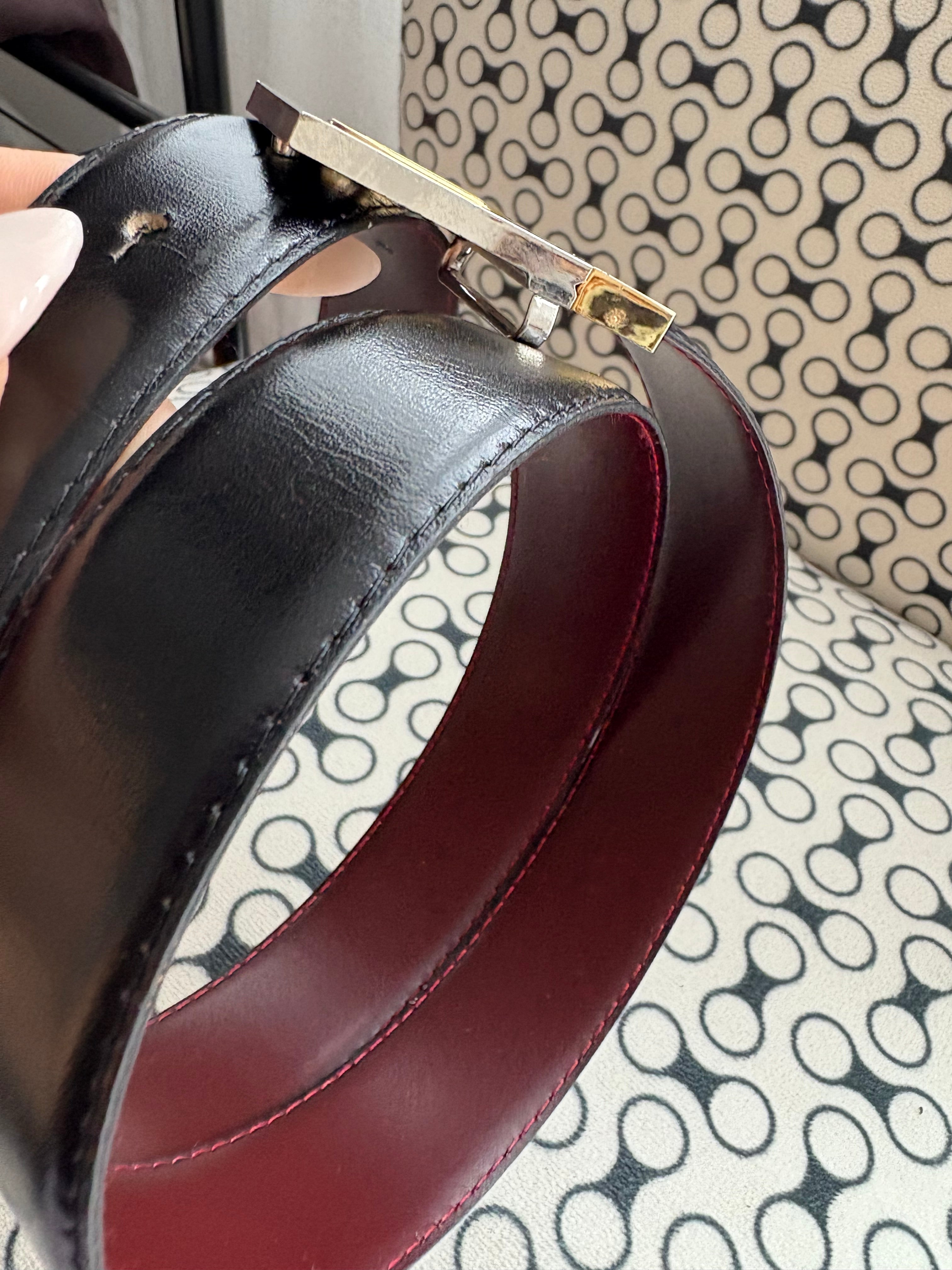 Celine Sulky Reversible two tone horse buckle belt 35 inch