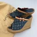 Louis Vuitton denim wedges