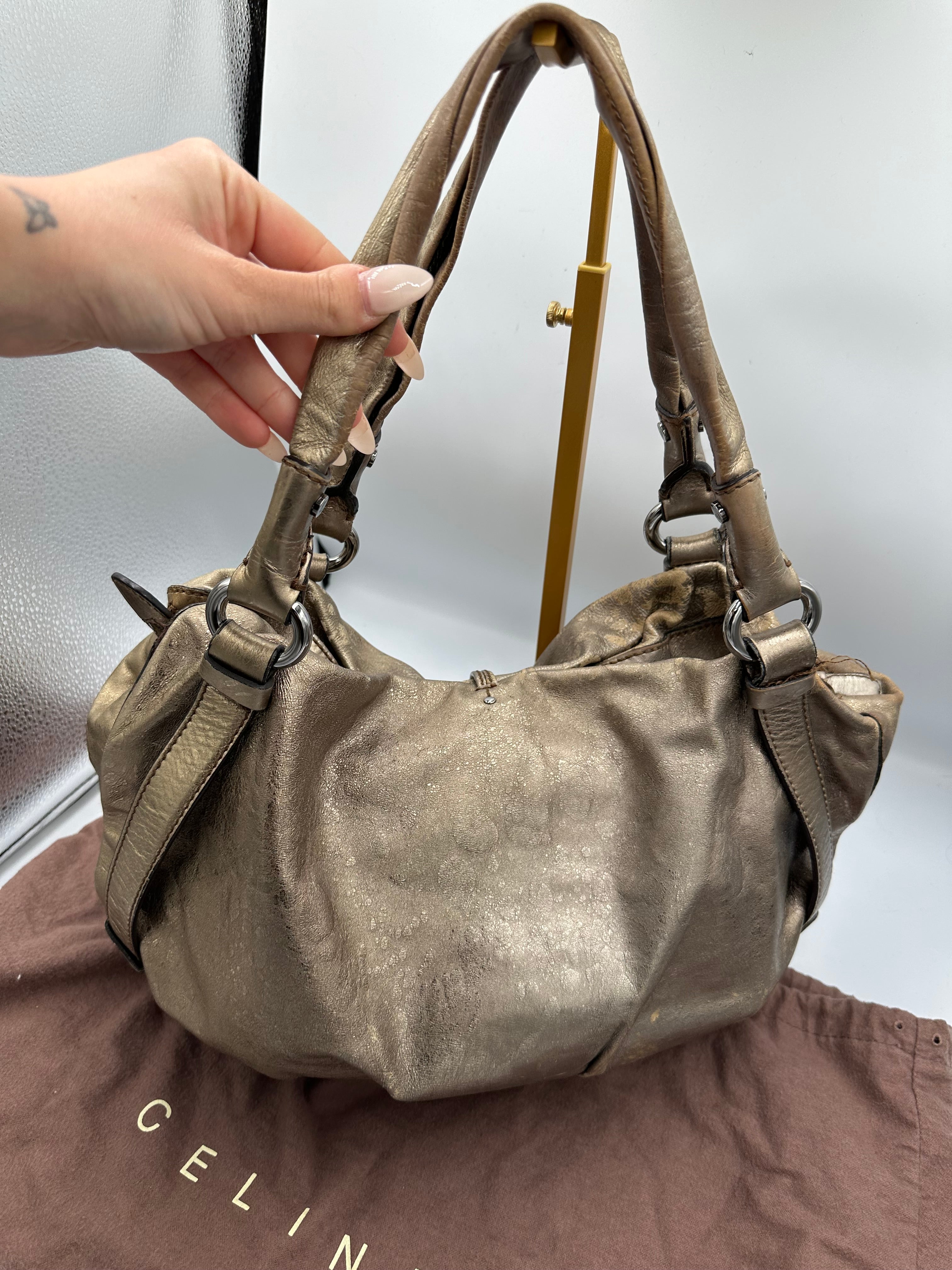 Celine Bittersweet Hobo metallic shoulder bag