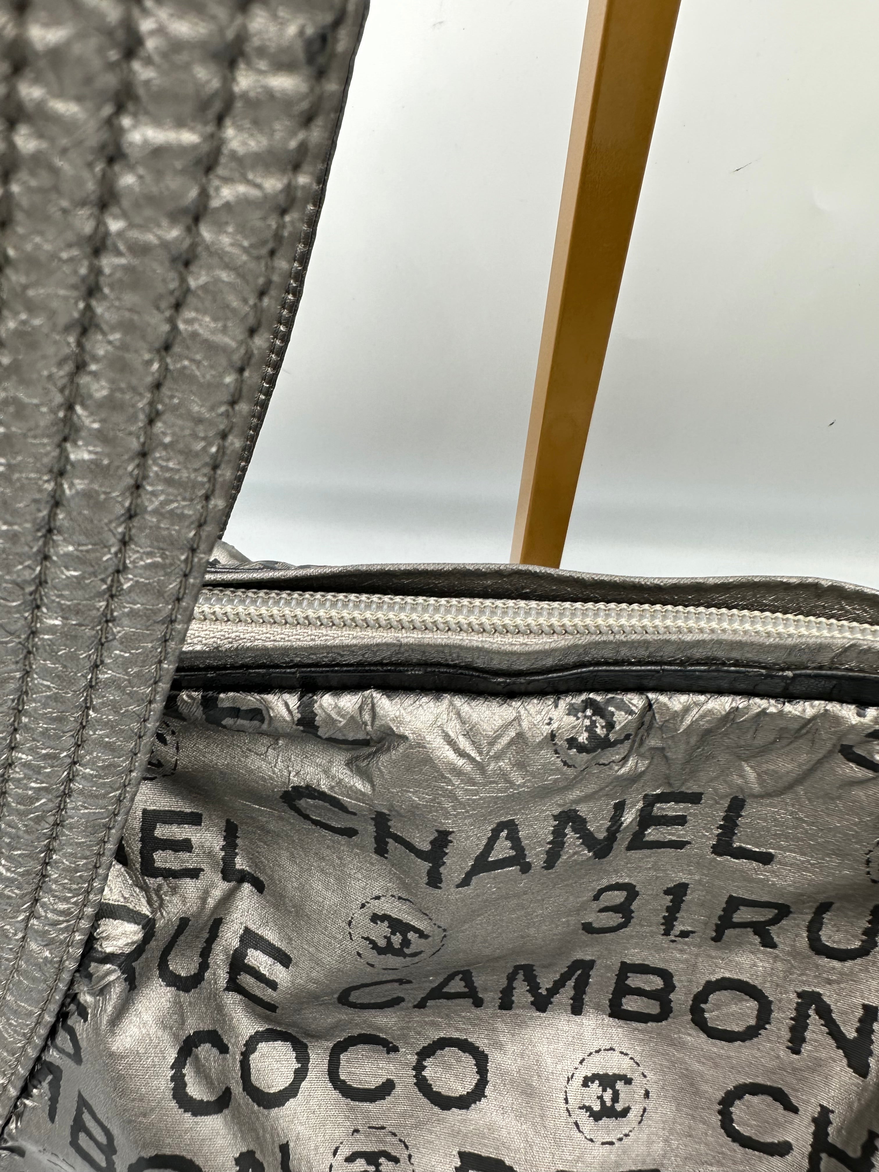 Chanel Unlimited Rue Cambon silver shoulder bag