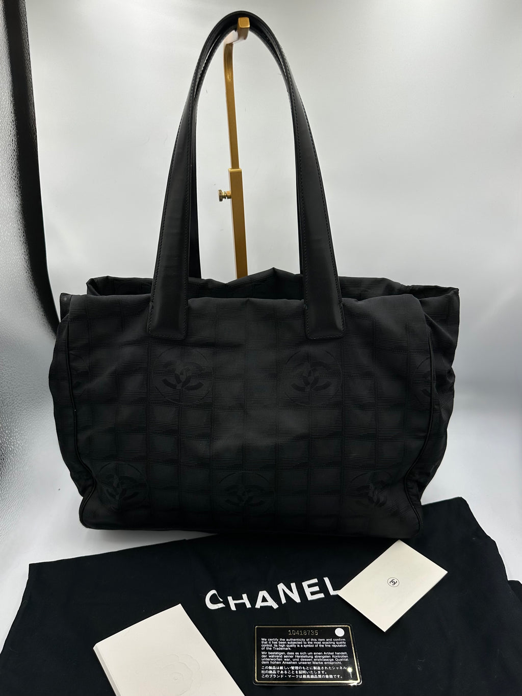 Chanel 2004 Travel Line black shoulder tote bag