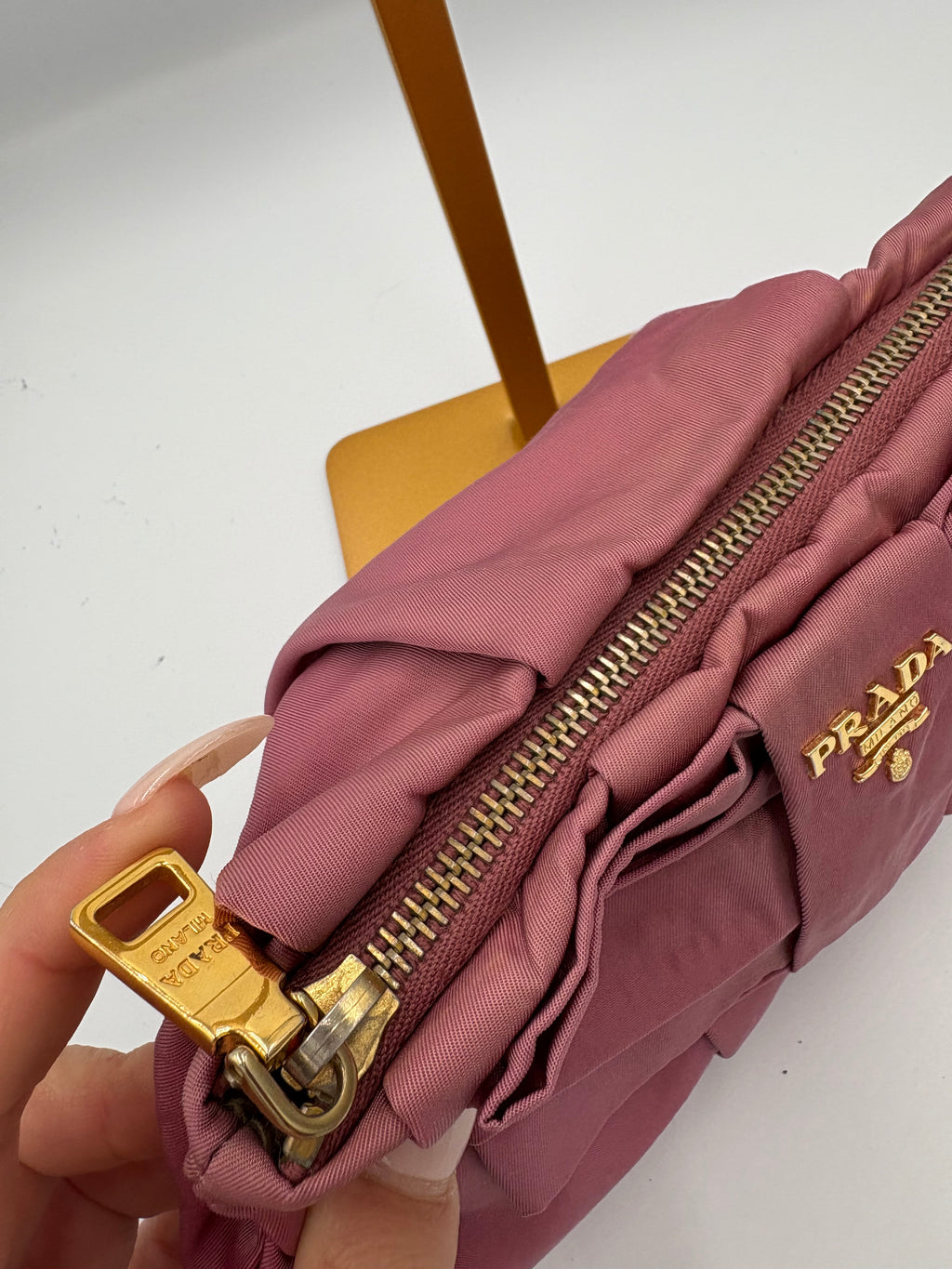 Prada ribbon pouch/ clutch bag