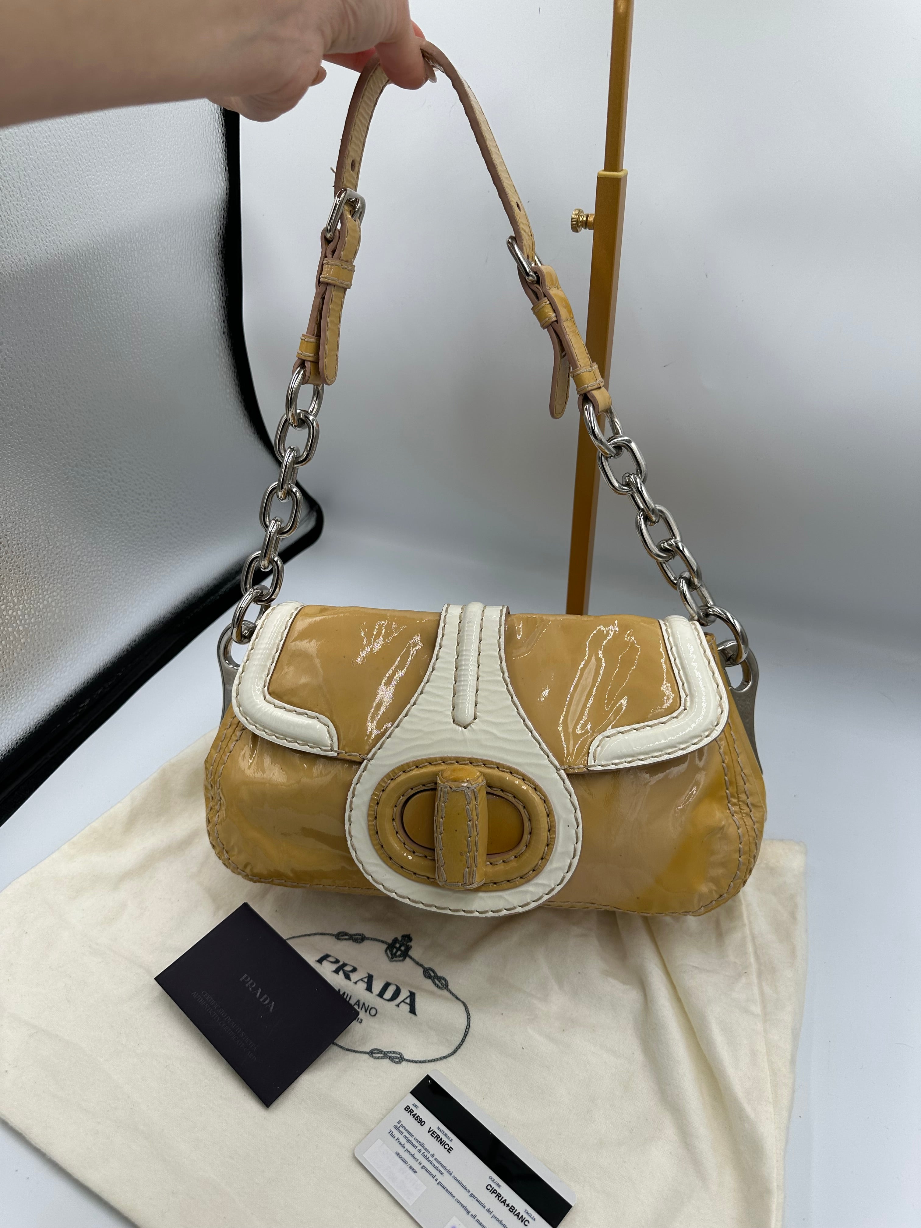 Prada 2010 Pattina Sottospalla Patent Leather shoulder Bag