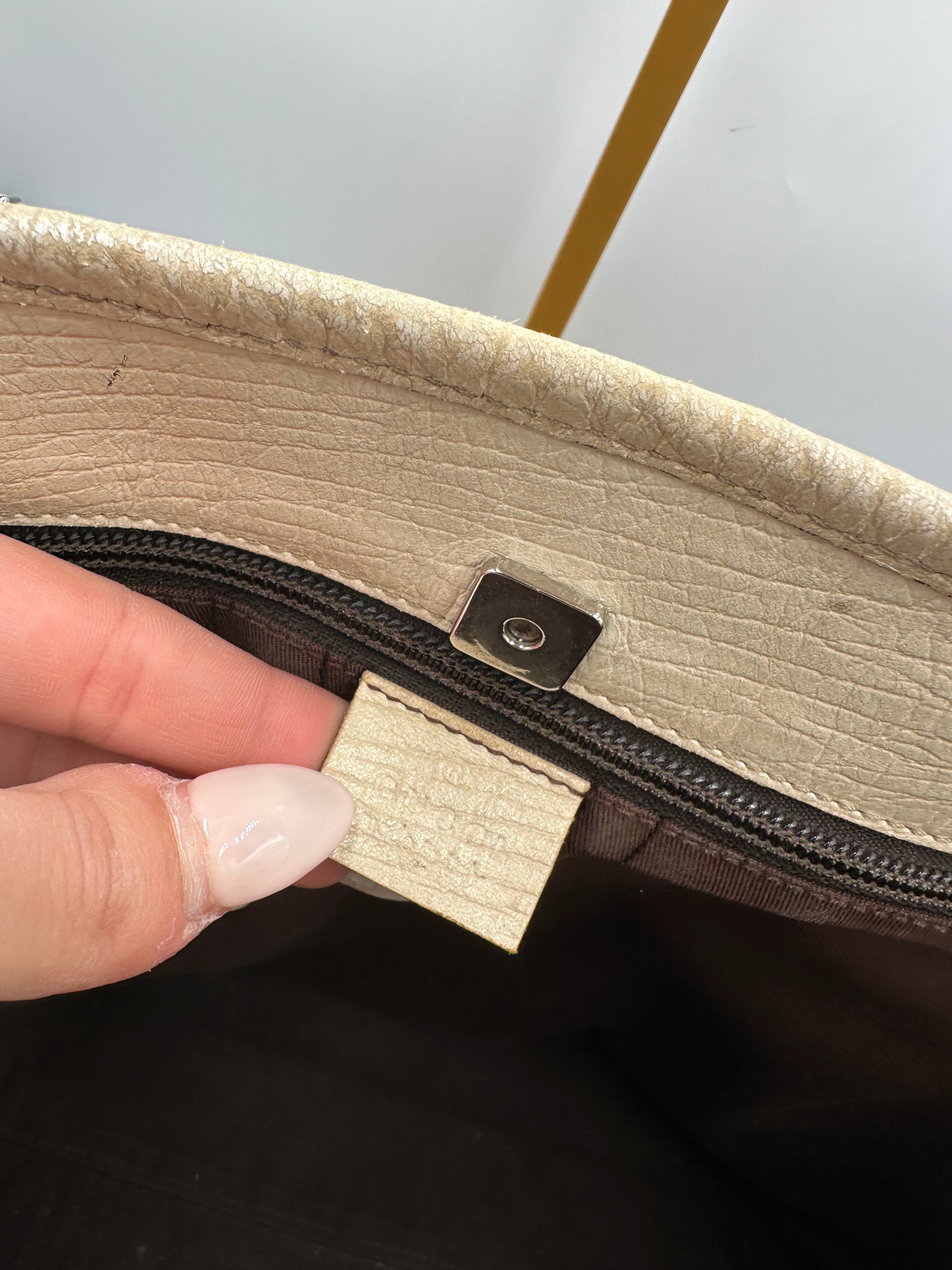 Vintage Gucci GG Supreme Joy Tote Bag in leather