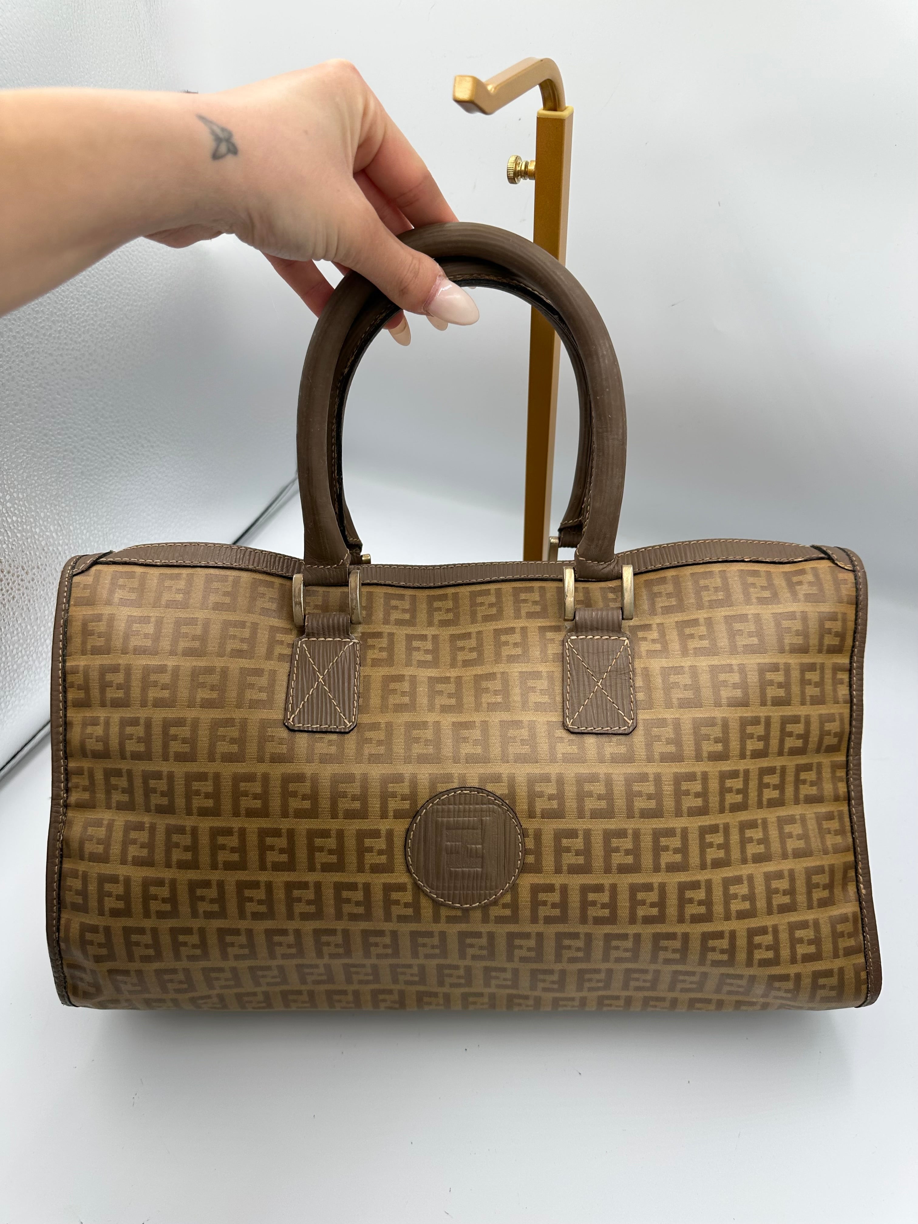 Fendi Zucchino boston monogram bag
