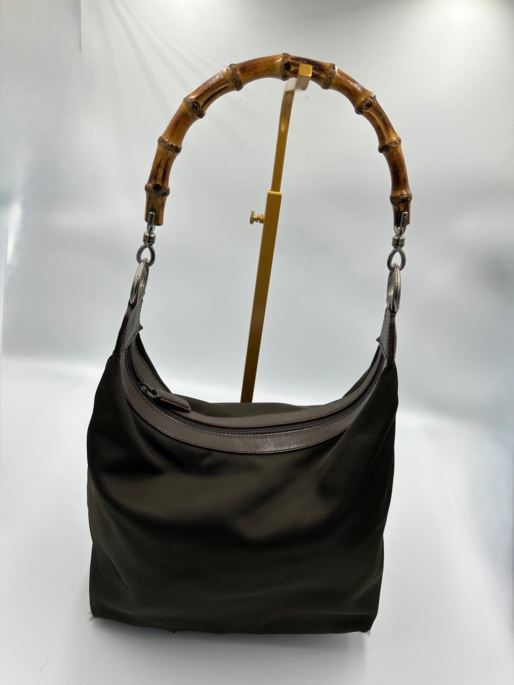 Gucci Hobo Bamboo khaki shoulder bag