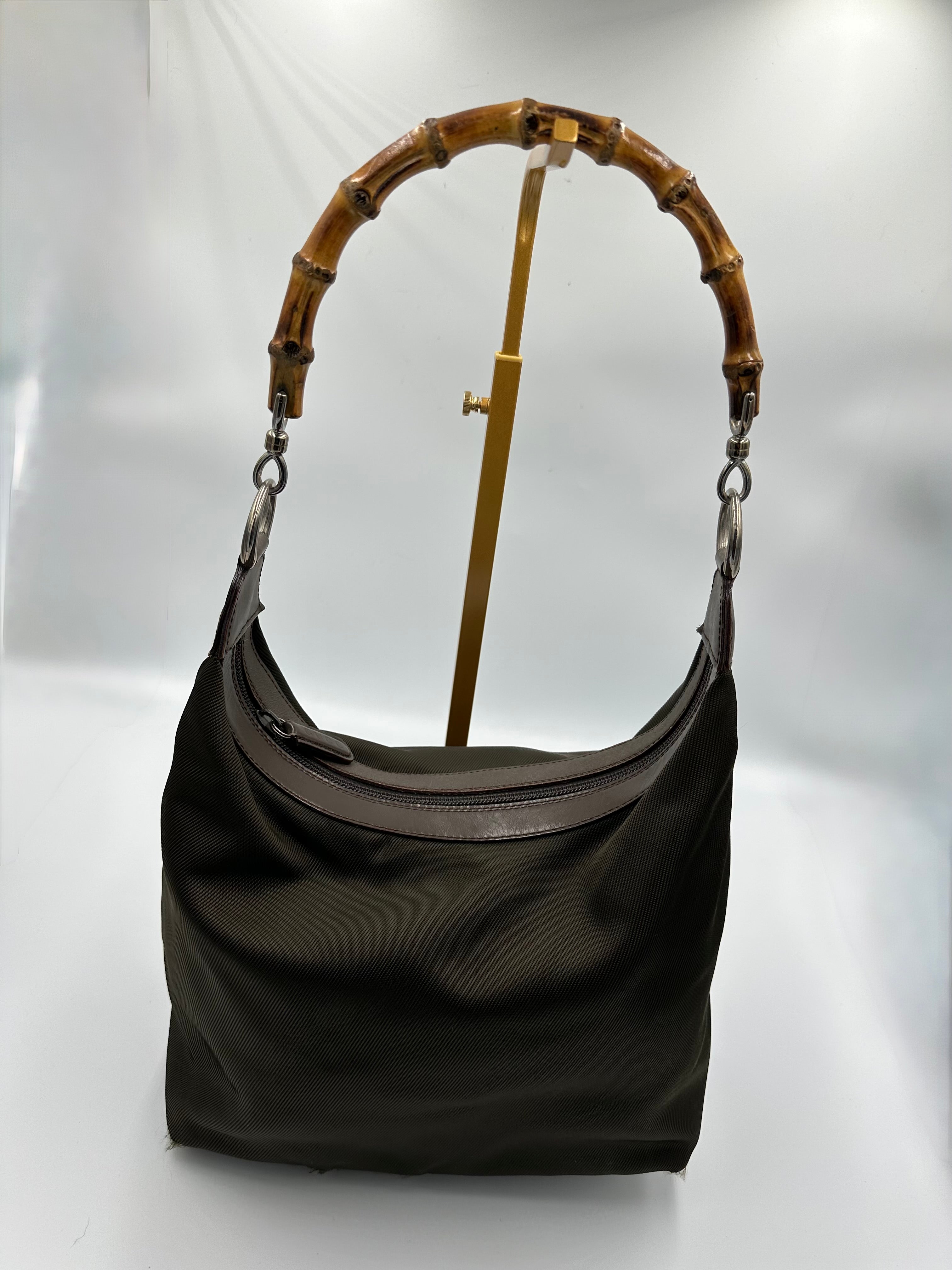 Gucci Hobo Bamboo khaki shoulder bag