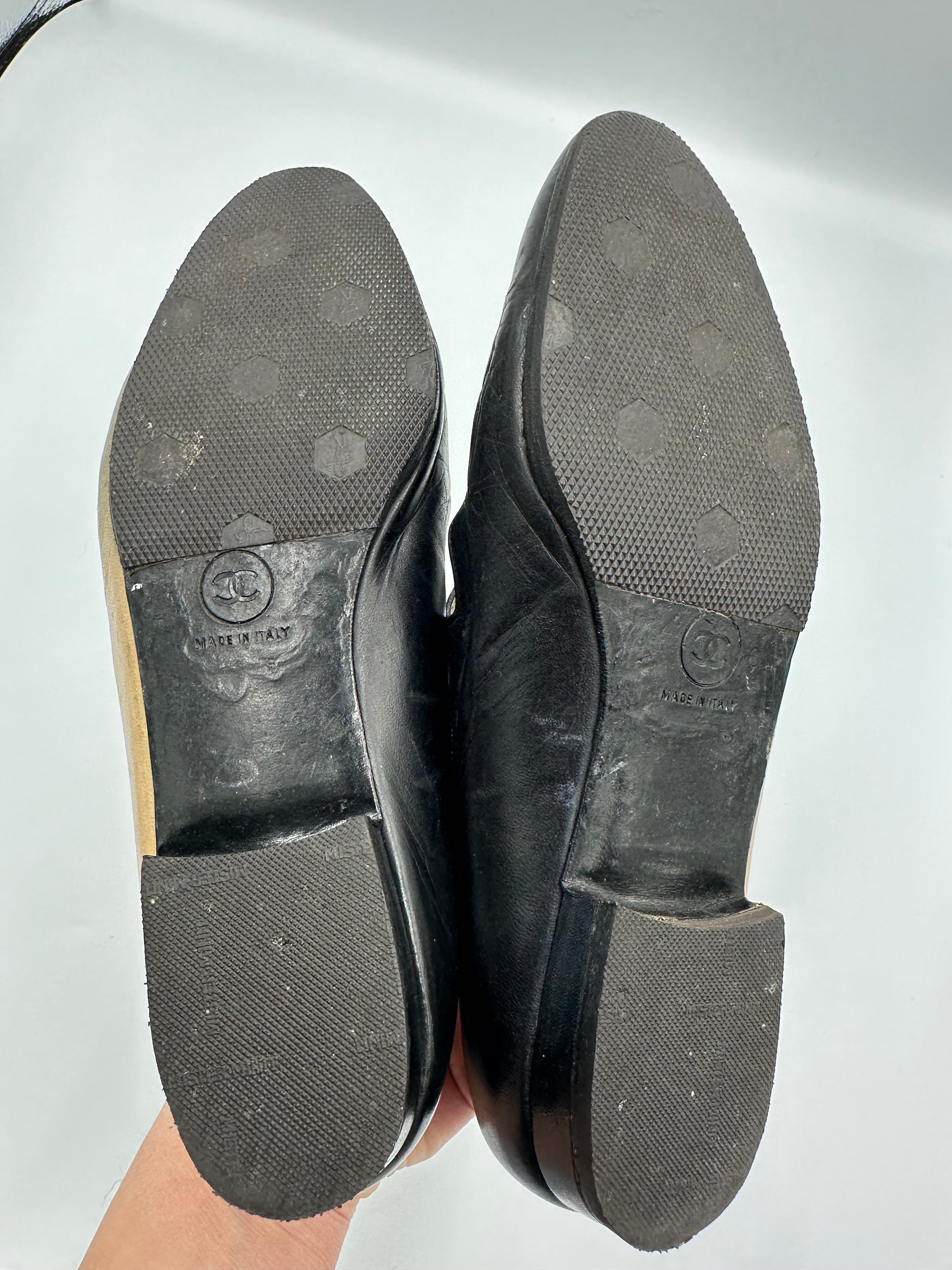 Chanel Two Tone Vintage Mary Jane pumps