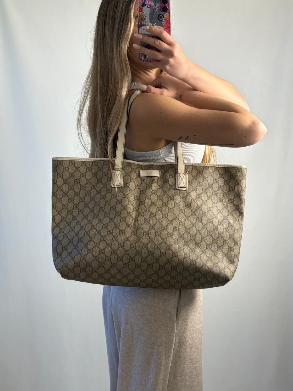 Gucci GG supreme leather tote bag