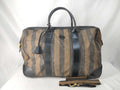 Fendi brown Pequin Stripe Keepall Weekend Duffel bag