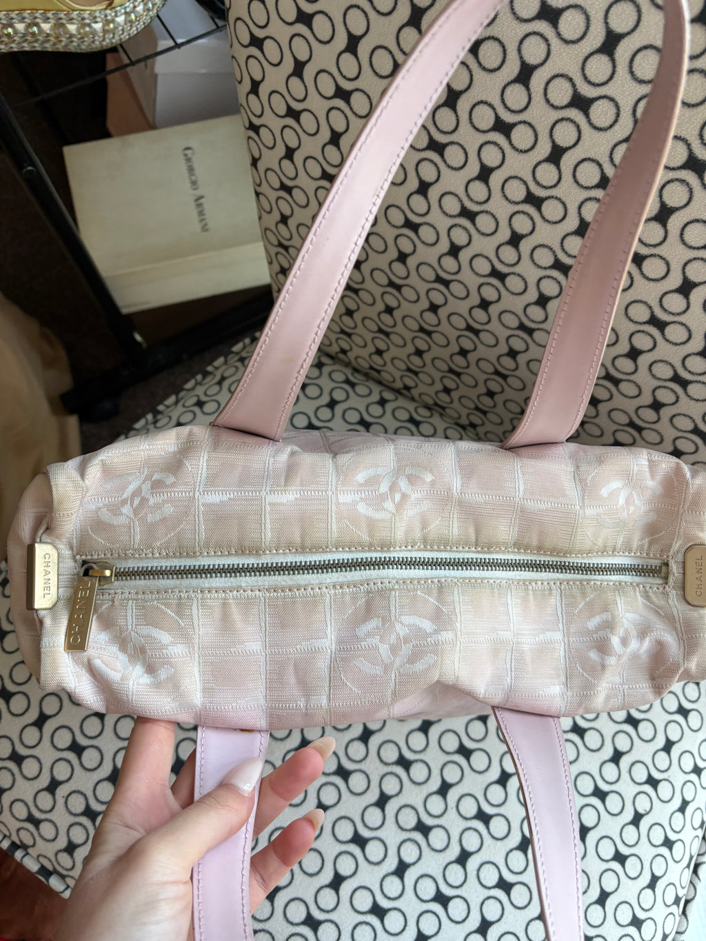 Chanel Travel Line blush pink tote bag from circa 2004