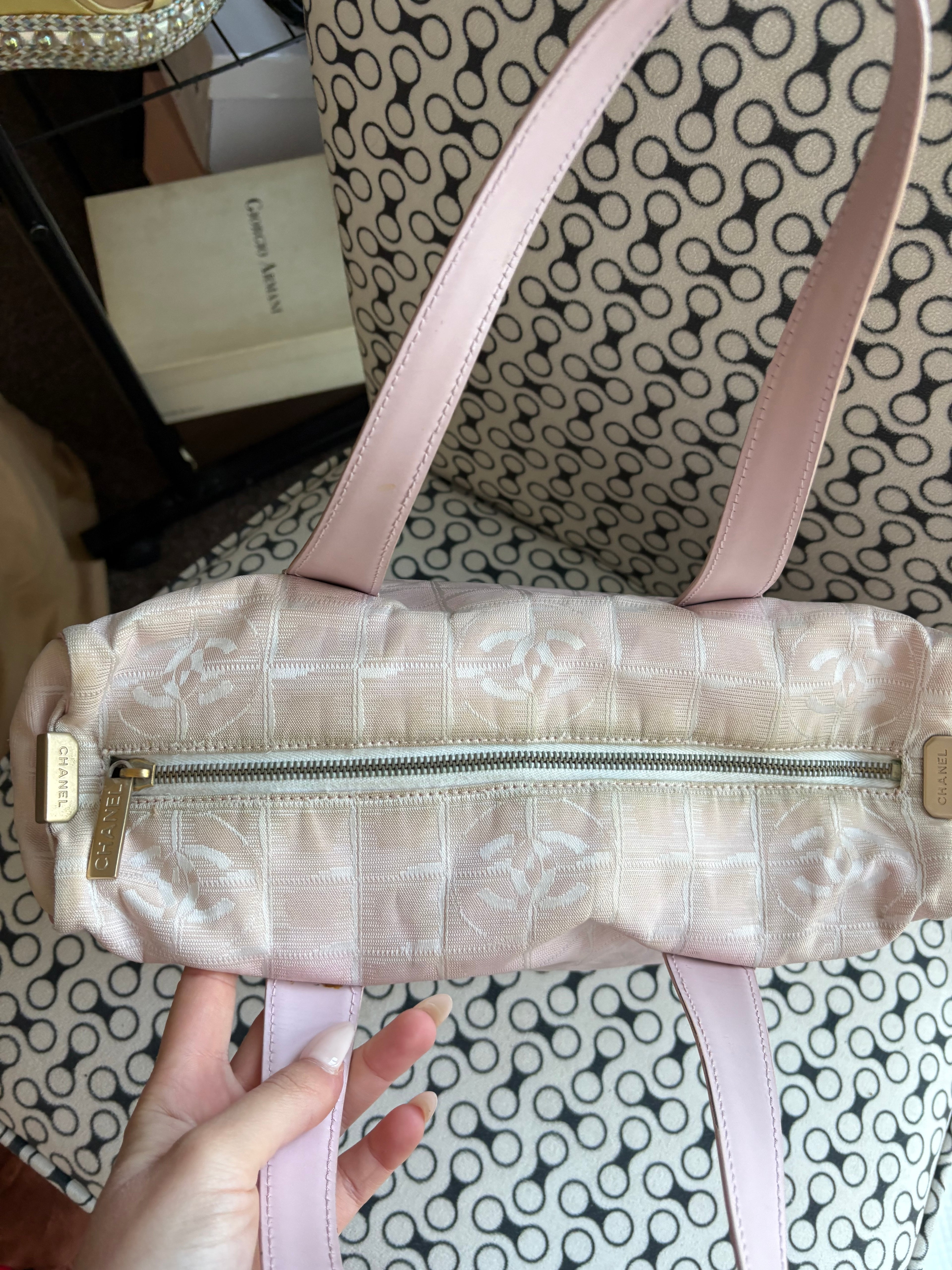Chanel Travel Line blush pink tote bag from circa 2004