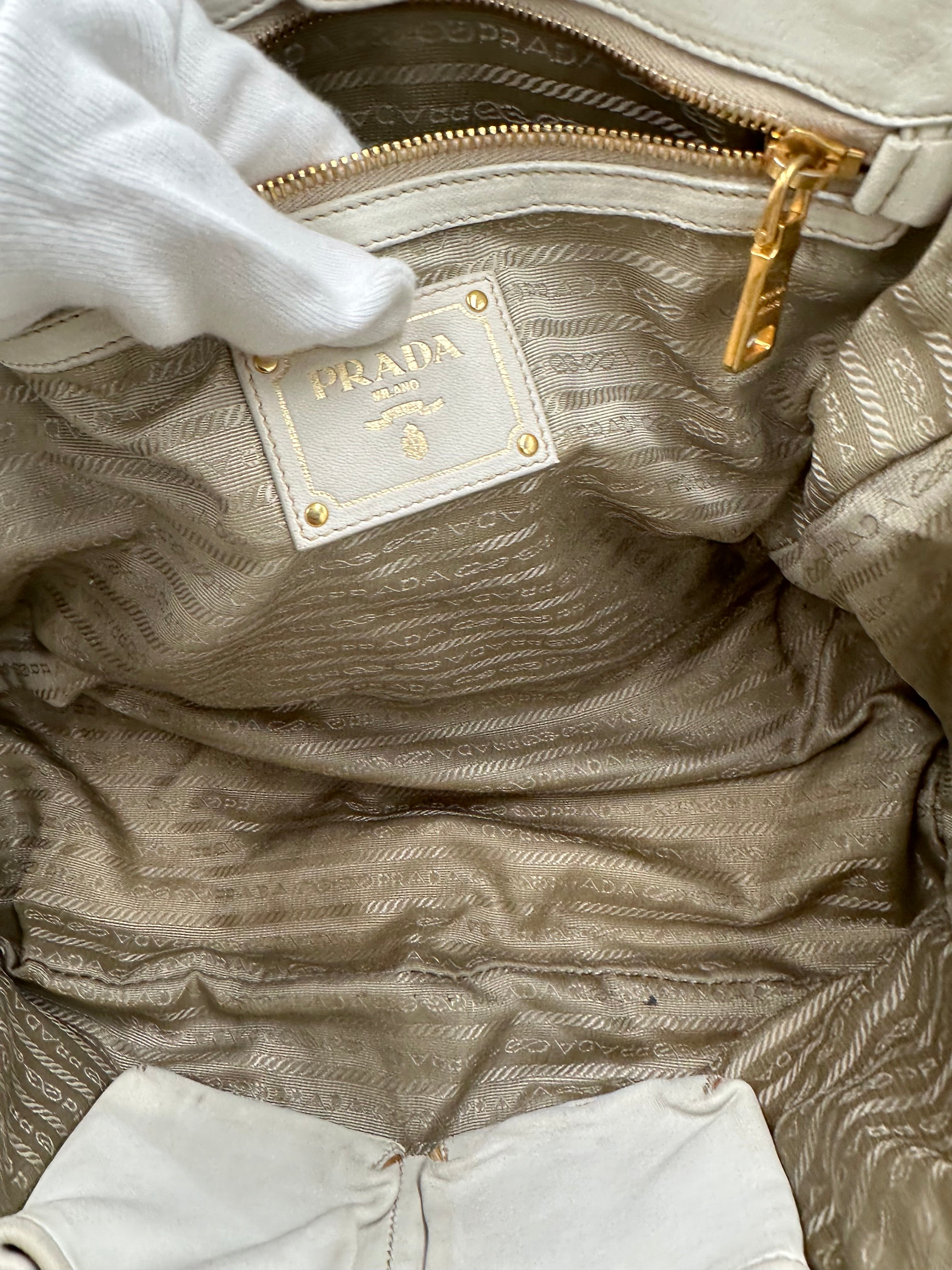 Rare Prada Gaufre gathered leather bag