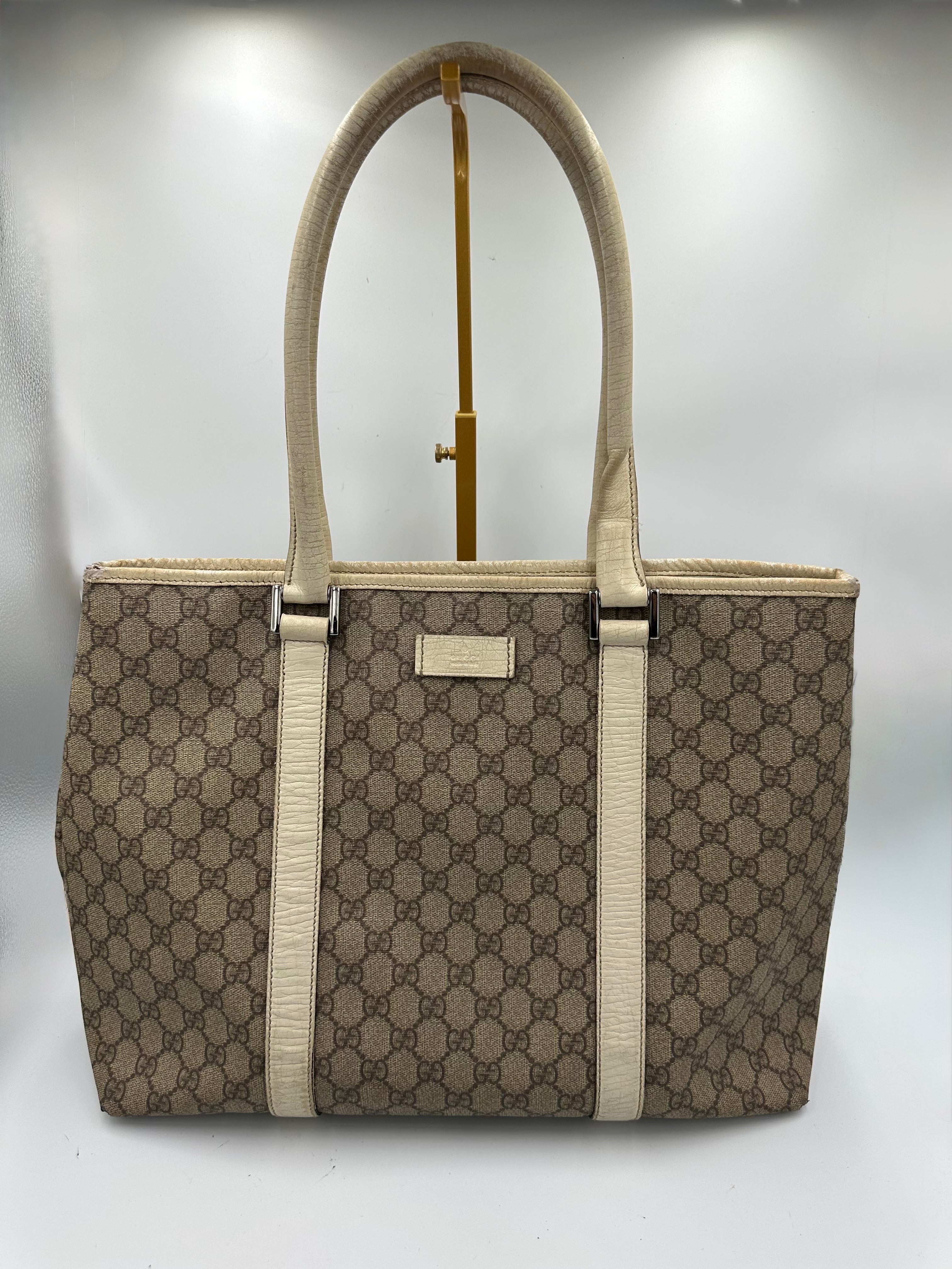 Vintage Gucci GG Supreme Joy Tote Bag in leather