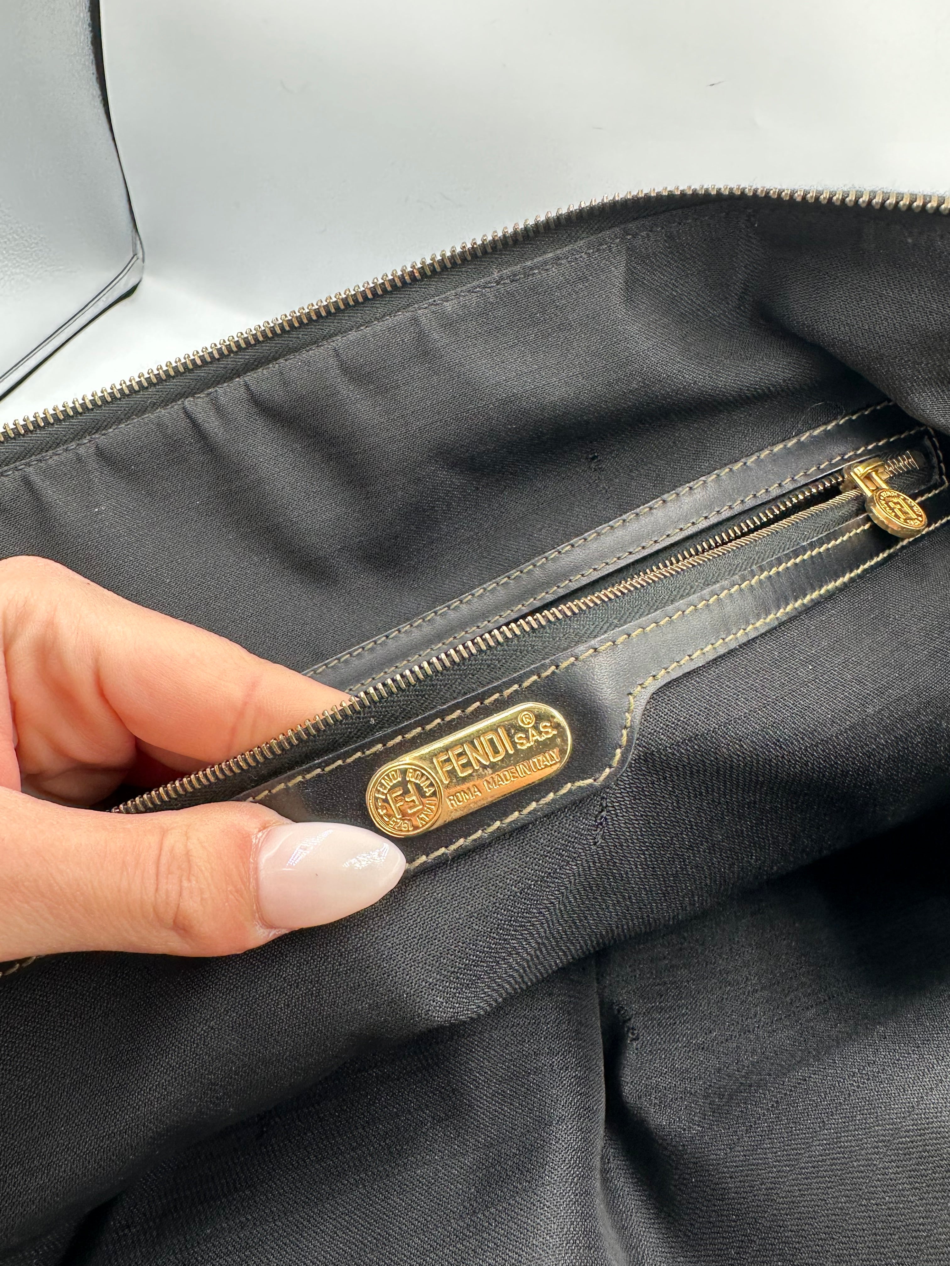 Fendi brown Pequin Stripe Keepall Weekend Duffel bag