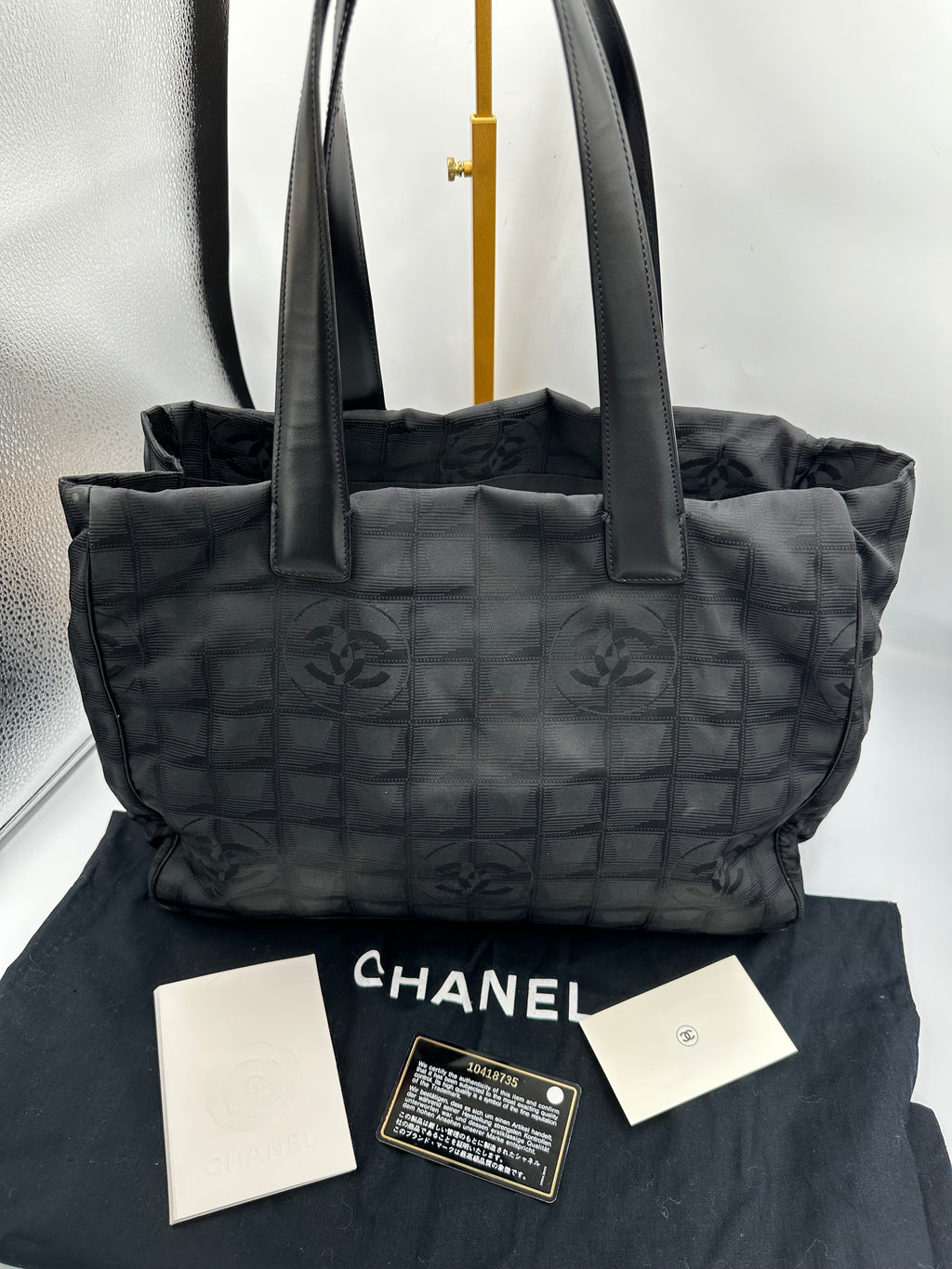 Chanel 2004 Travel Line black shoulder tote bag