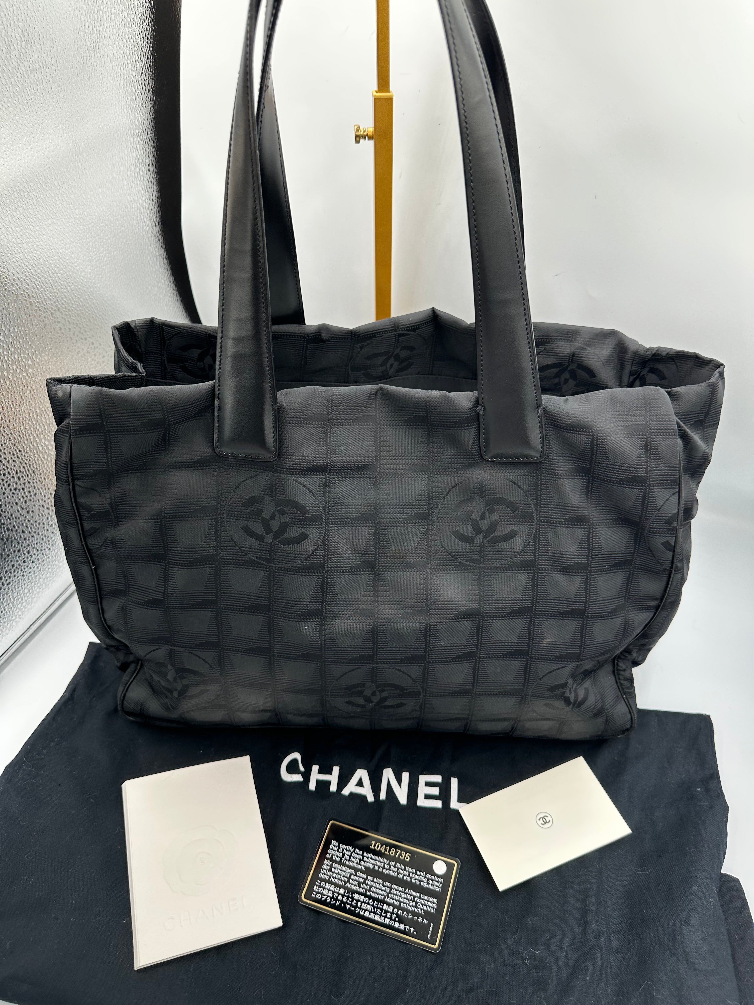 Chanel 2004 Travel Line black shoulder tote bag