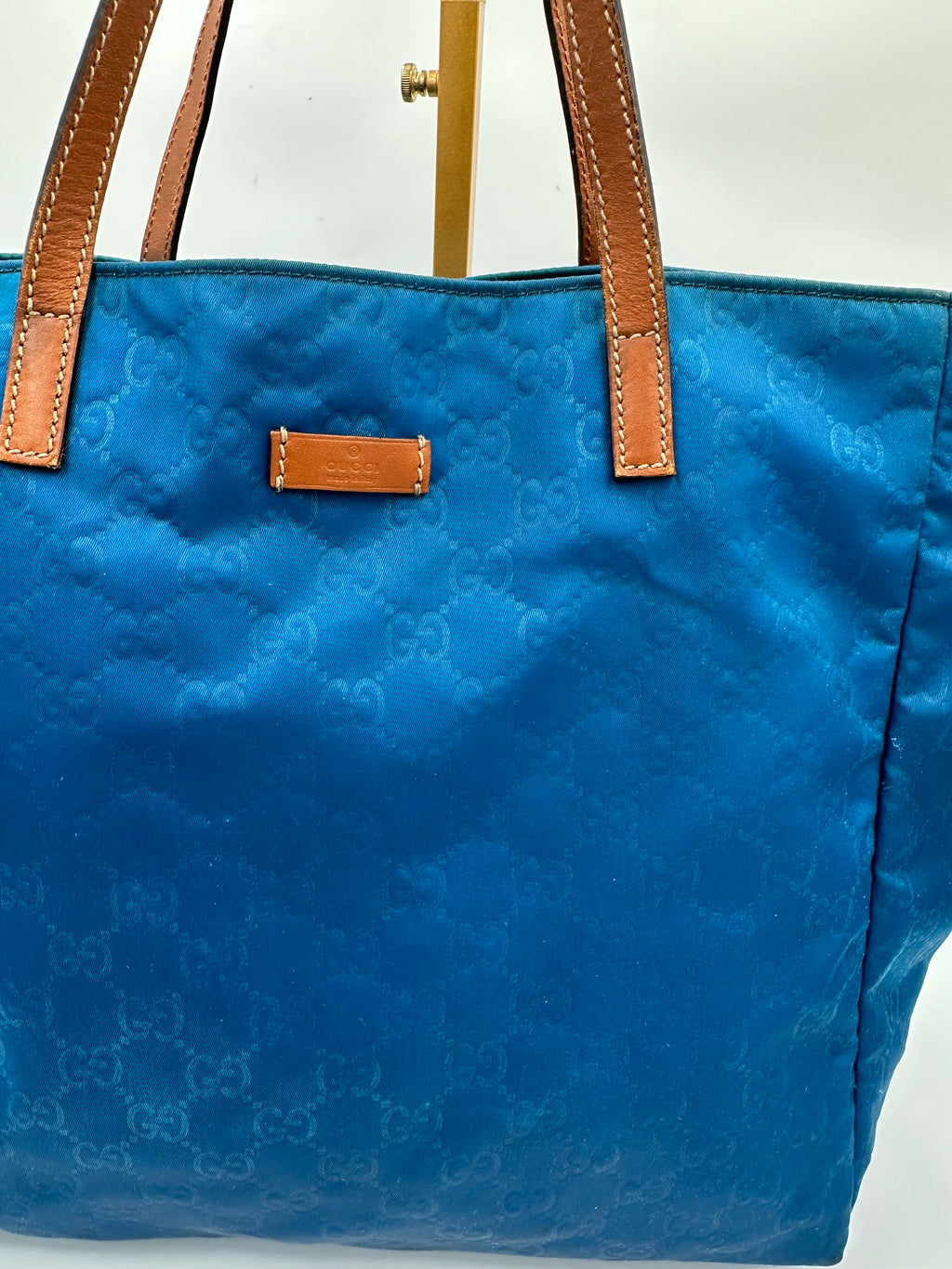 Gucci blue GG nylon shoulder bag