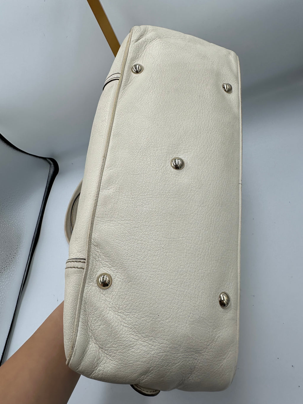 Gucci Princy Boston white leather shoulder bag