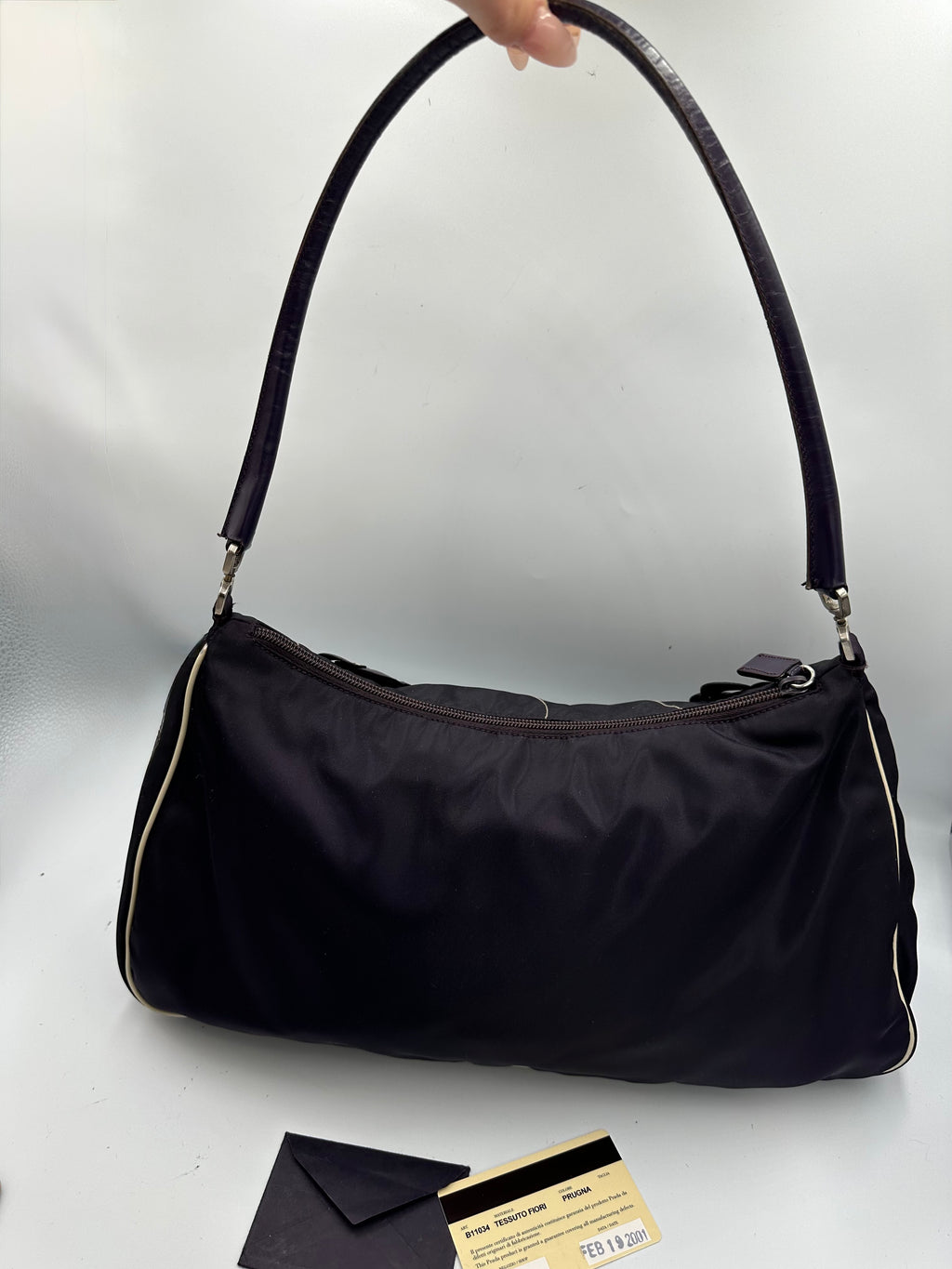 2001 Prada Galleria Nylon Flower Shoulder Bag