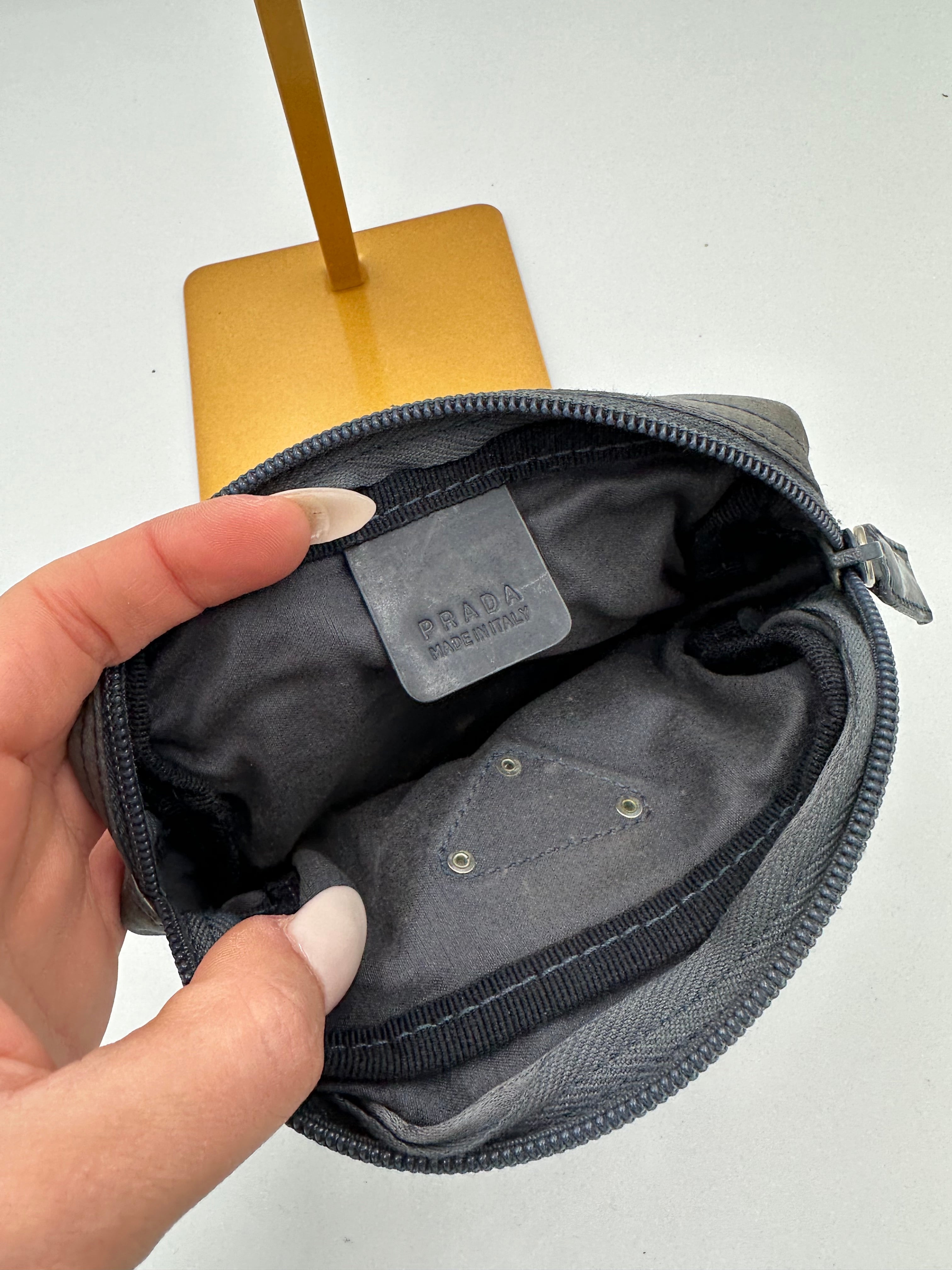 Prada 1998 satin pouch in the colour “Denim”