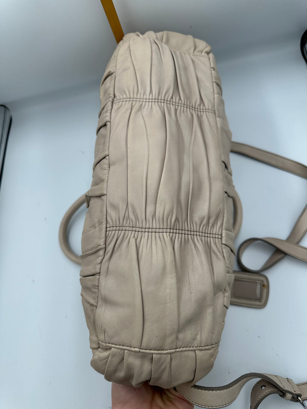 Prada Nappa Gaufre gathered leather bag