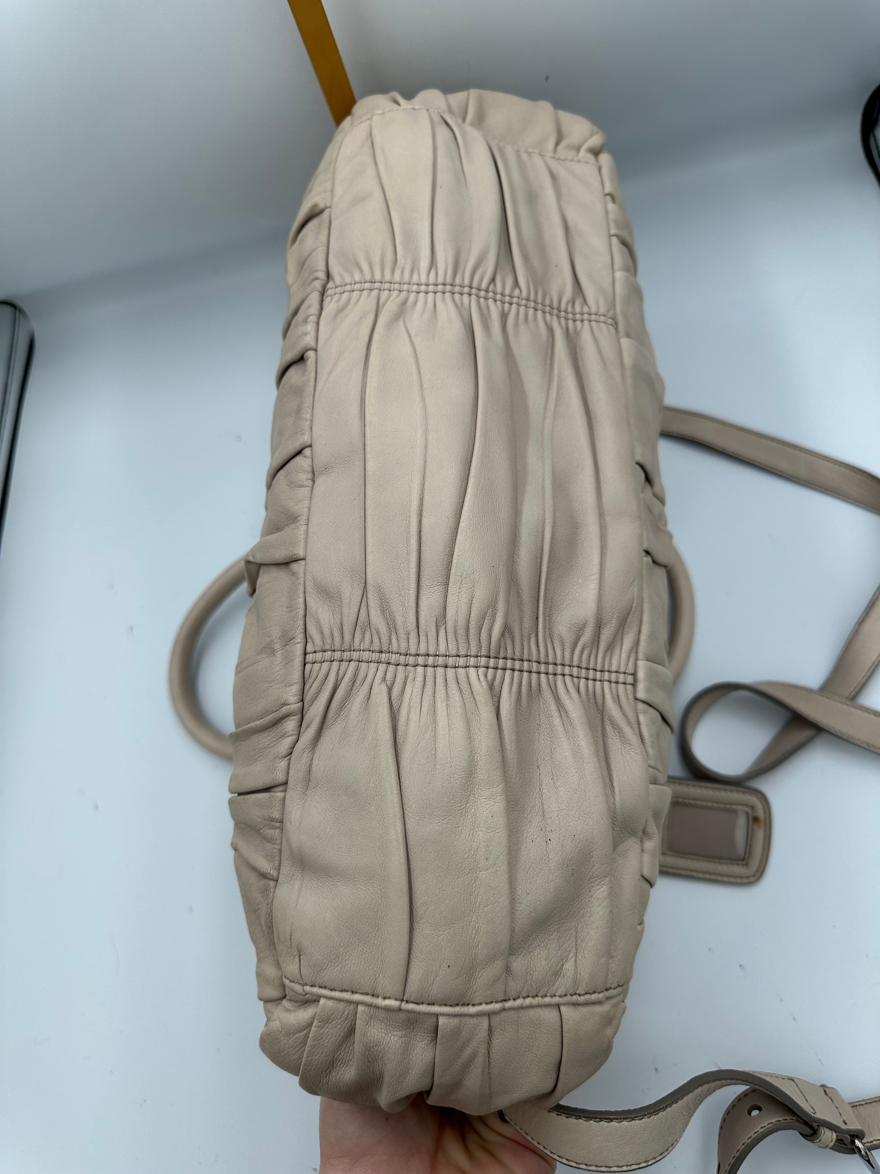 Prada Nappa Gaufre gathered leather bag