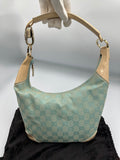 Gucci GG canvas and patent leather hobo shoulder bag