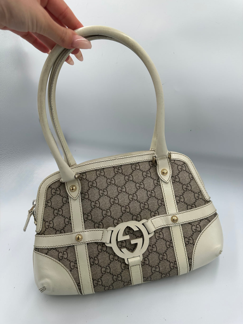Rare Gucci GG Supreme Reins shoulder bag