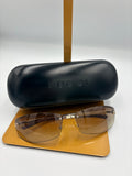 Gucci Rimless brown rectangular sunglasses