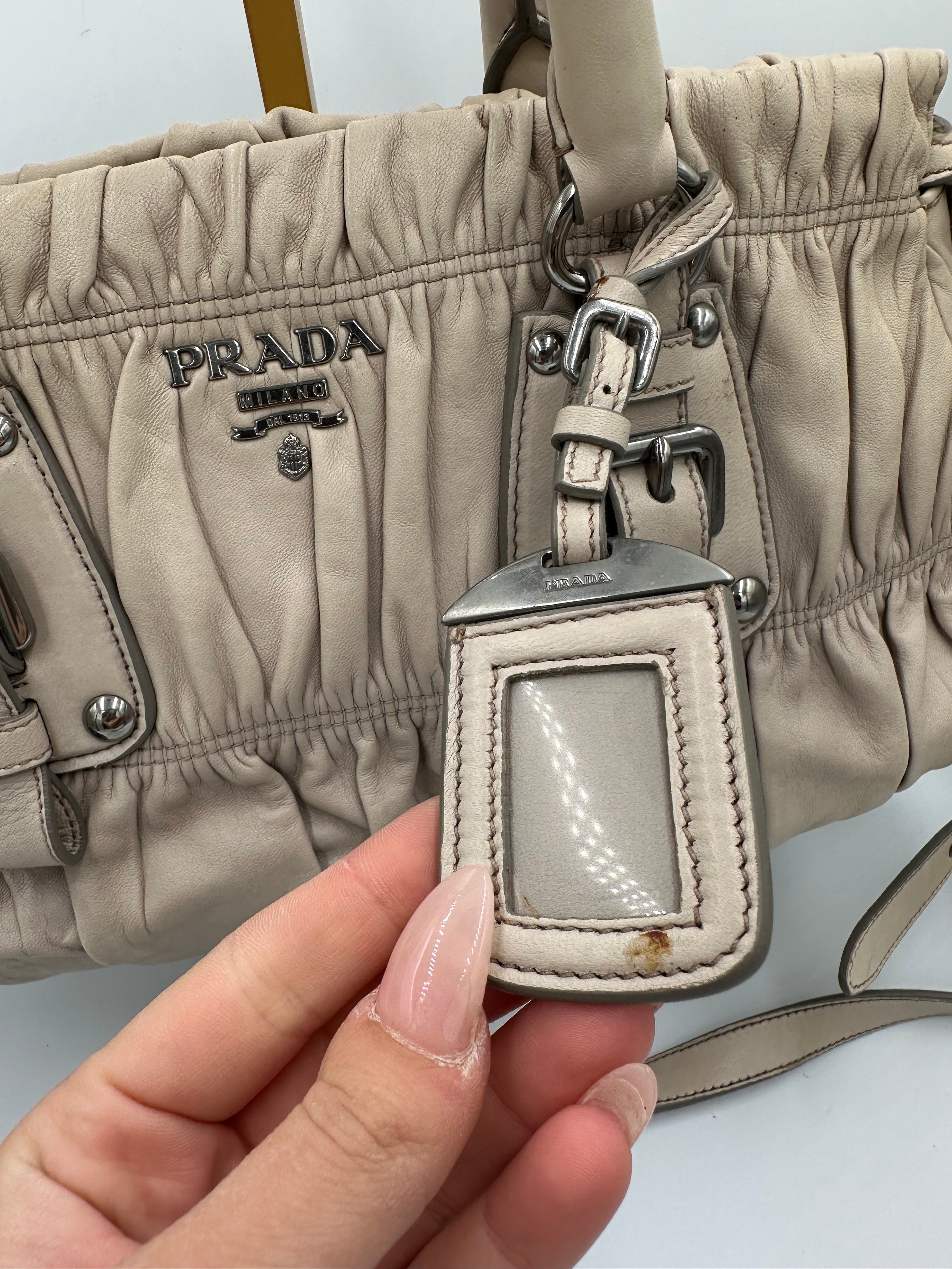 Prada Nappa Gaufre gathered leather bag