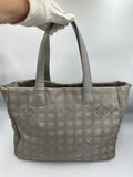 Chanel 2004 Travel Line Silver CC monogram tote bag